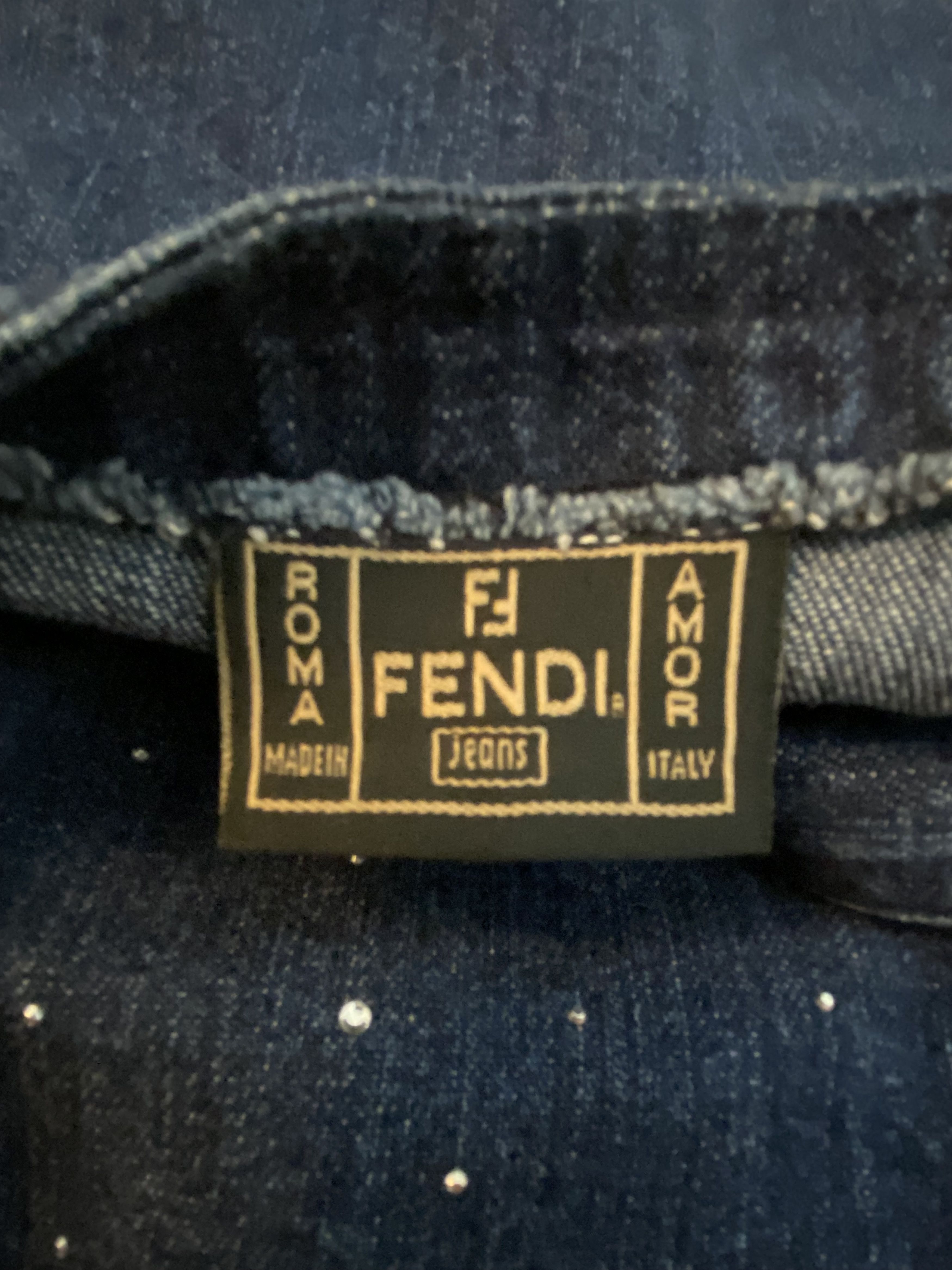 Fendi Fendi Fringe Rhiestone Denim Bustier Fringe Tee Top - Small Size S / US 4 / IT 40 - 7 Thumbnail