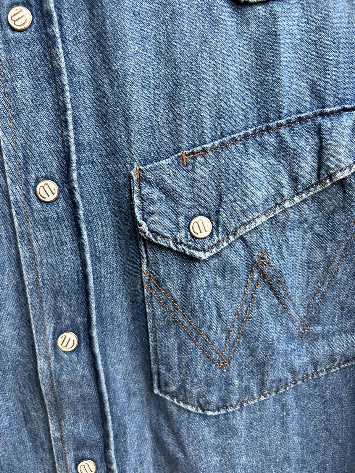 Vintage Vintage 90s Wrangler Blue Bell Lot 27MW Western Denim Shirt Size US M / EU 48-50 / 2 - 8 Thumbnail