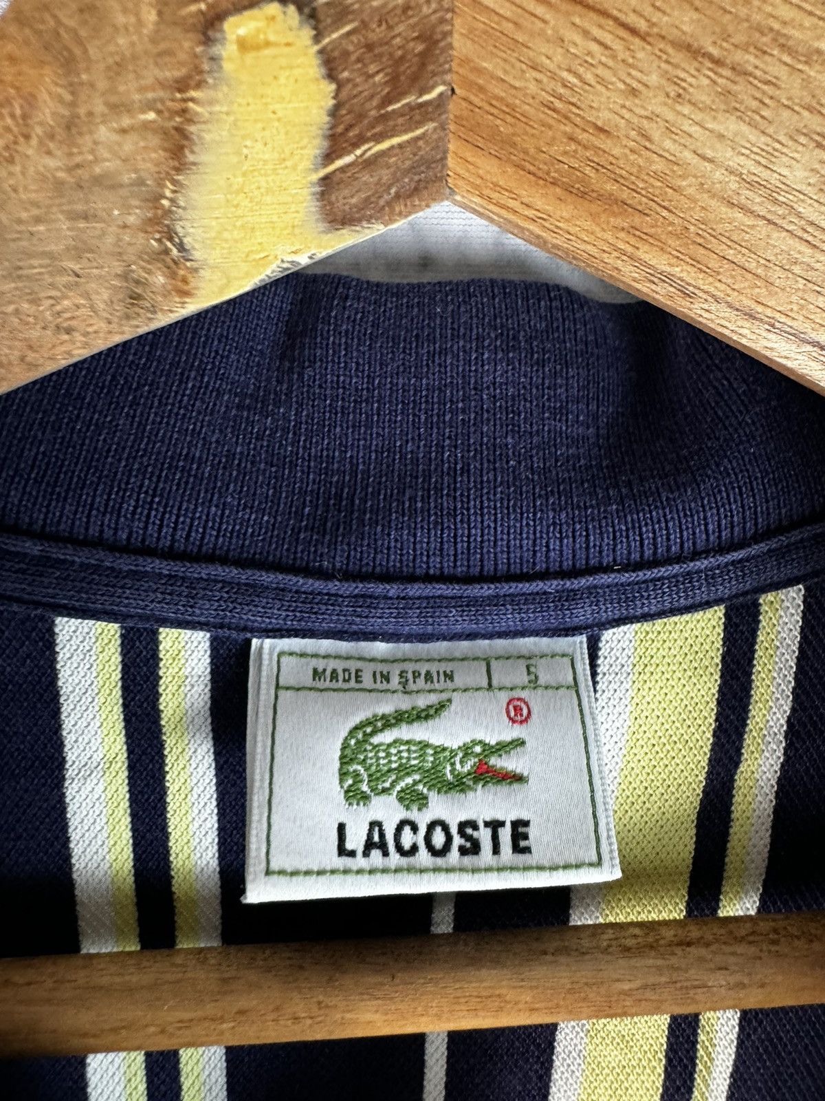 Lacoste Vintage Lacoste Croc Logo Striped Polo Shirt 90s Size US L / EU 52-54 / 3 - 3 Thumbnail