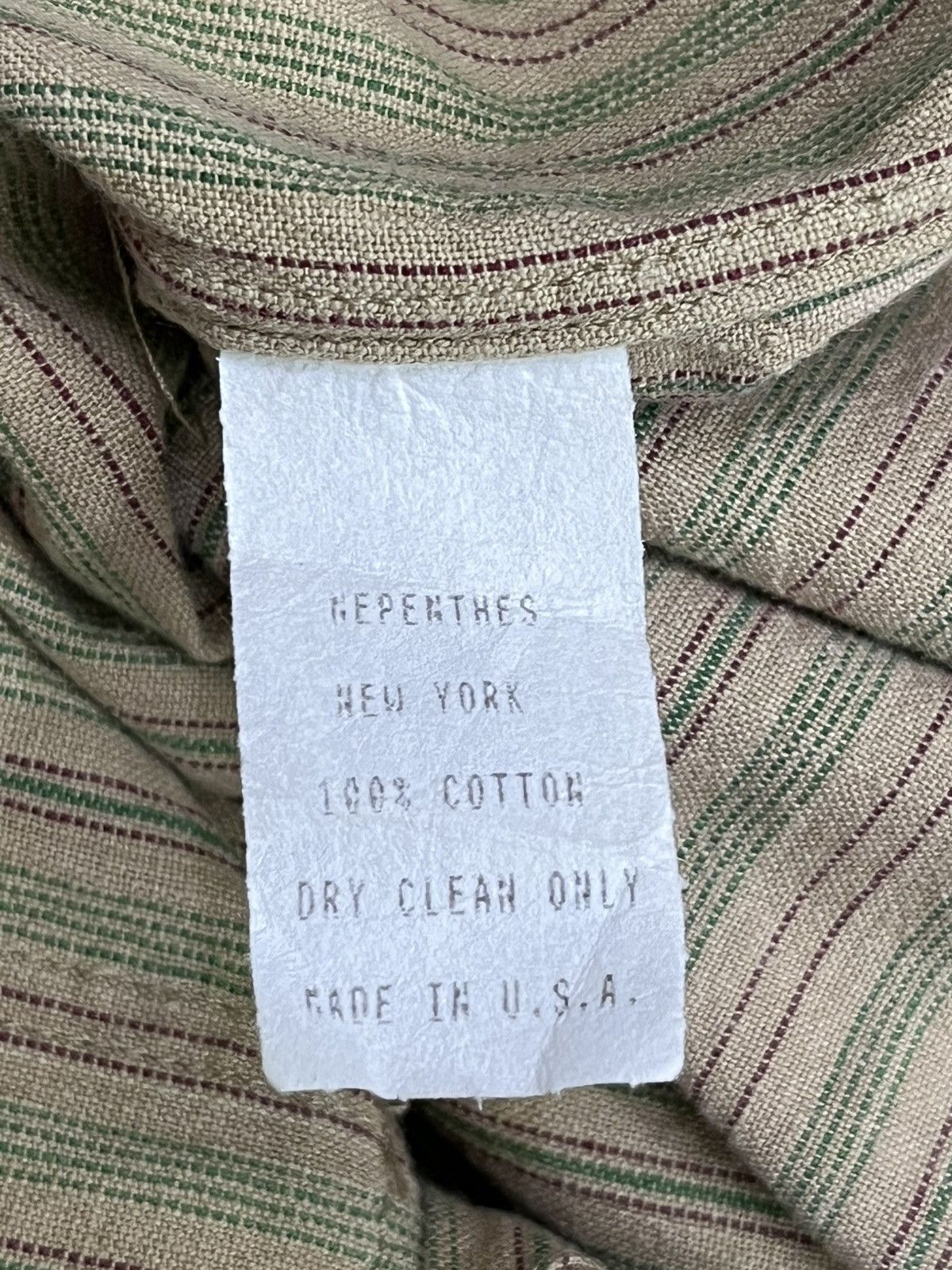 Nepenthes 🔥Vtg Nepenthes New York Pinstripe Mandarin Collar Shirt USA Size US L / EU 52-54 / 3 - 7 Thumbnail