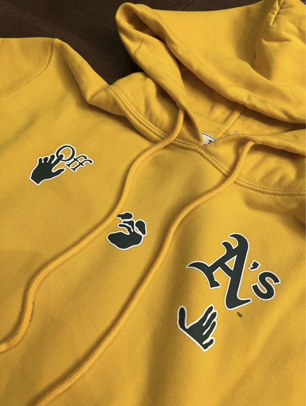 image of Off-White Mlb Oakland Hoodie in Orange, Men's (Size Medium)