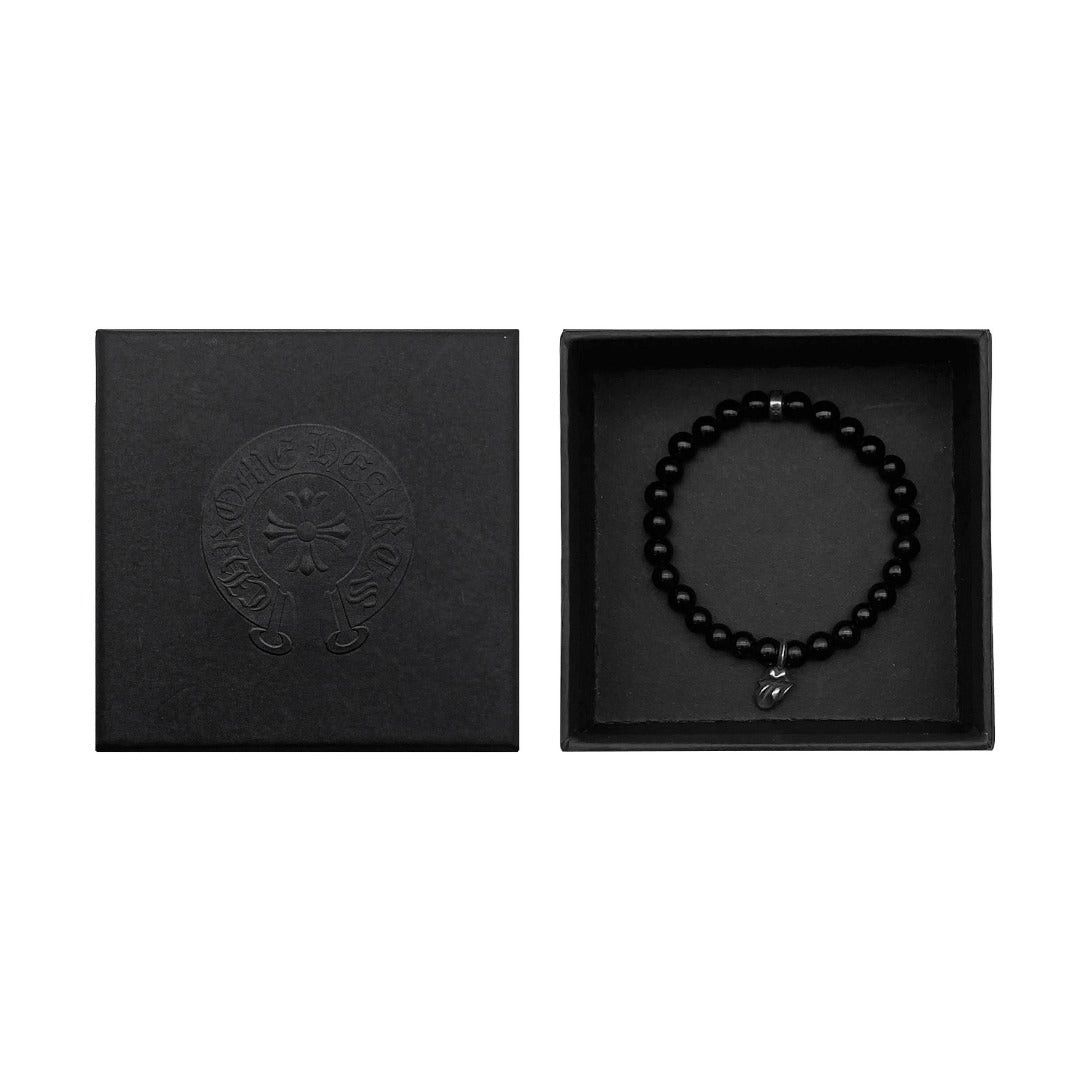 Chrome Hearts Chrome Hearts 6mm Obsidian Silver Tongue Beaded Bracelet Size ONE SIZE - 4 Thumbnail