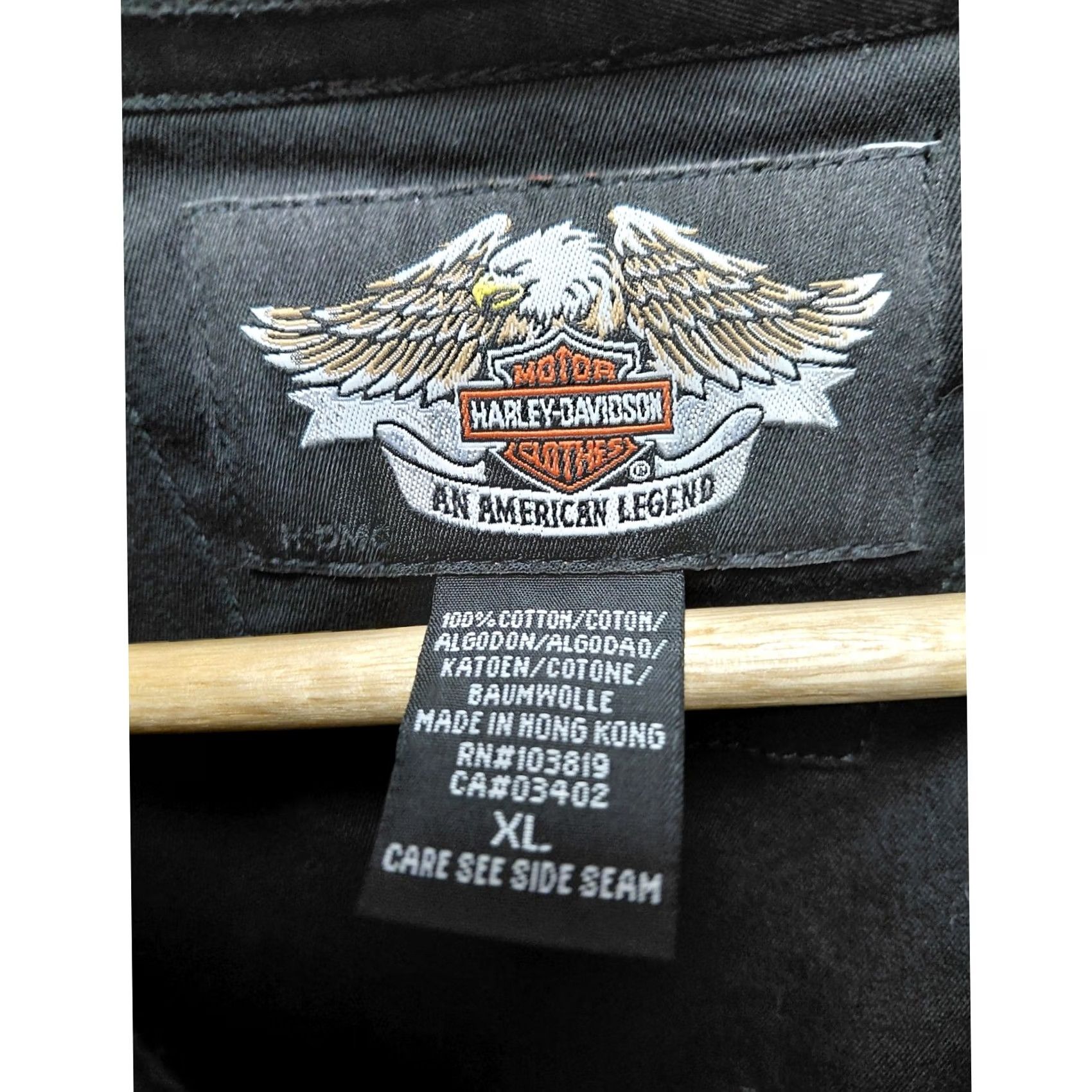 Harley Davidson Harley-Davidson Shirt XL Black Embroidered Button-Up Long Sleeve Solid Size US XL / EU 56 / 4 - 6 Thumbnail