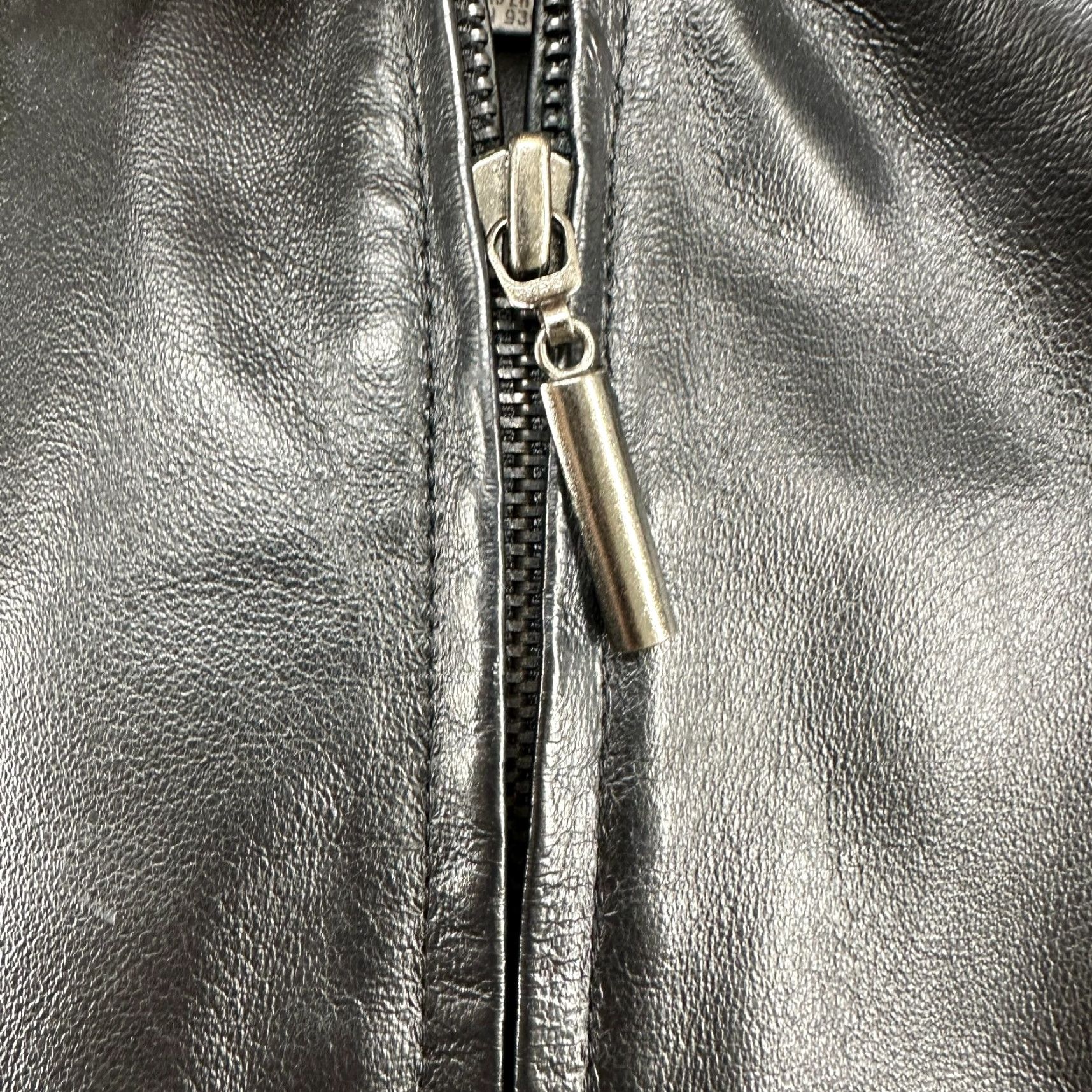 Worthington VINTAGE Worthington Jacket Women L Black Leather Full Zip 90s Pea Coat Regular Length Long Sleeve Zipper Lined Pockets Mens Women Girls Size L / US 10 / IT 46 - 4 Thumbnail