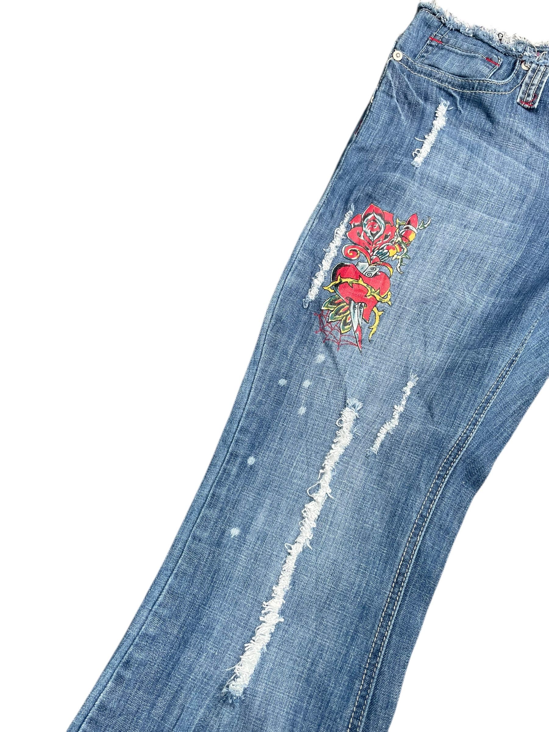 Imperial Imperial Star Flare Distresed Denim Size 33" - 5 Thumbnail