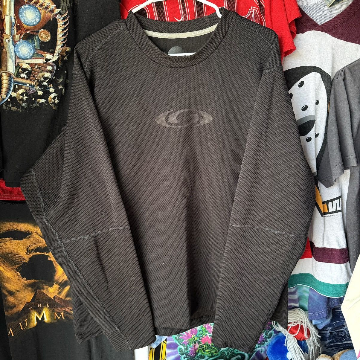 Hi Tec × Oakley × Salomon 2002 Salomon Moto Mesh Black Tech Thermal Vintage Pullover Size US L / EU 52-54 / 3 - 7 Thumbnail