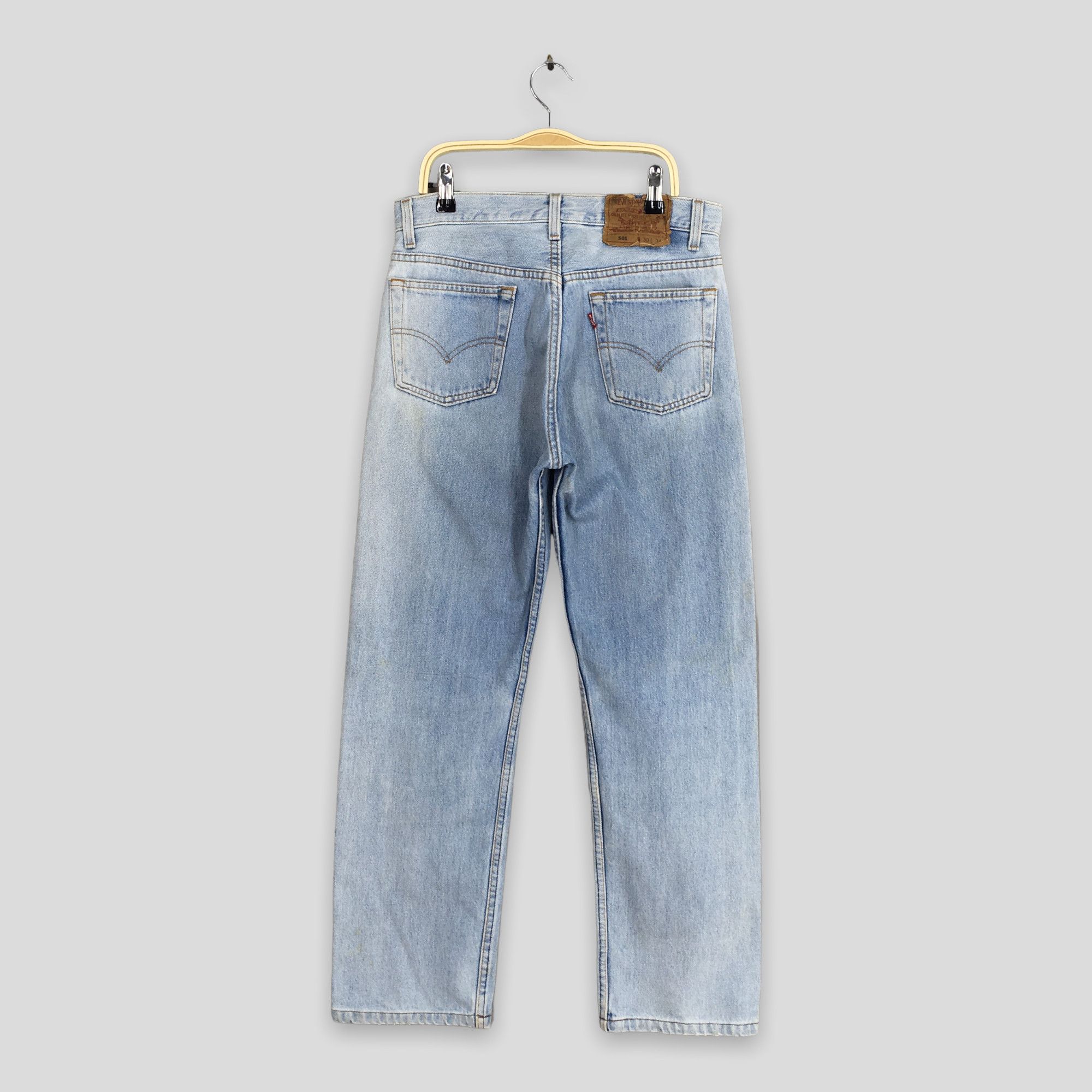Levi's Size 28x28 Vintage 90s Levi's 501 Faded Blue Jeans S1813 Size US 28 / EU 44 - 9 Thumbnail