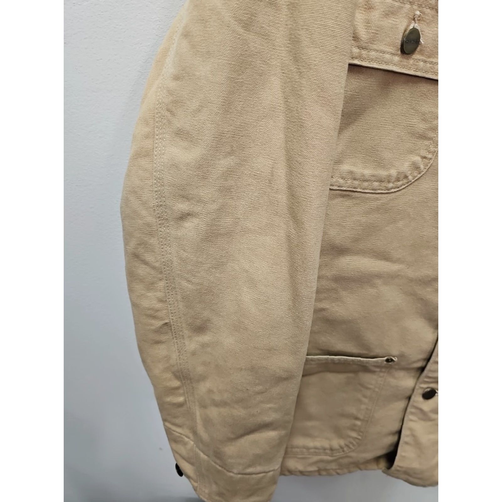 Carhartt VINTAGE Carhartt J97 Chore Coat Medium Beige Distressed Lined 90s Workwear Made in USA Mens Jacket Size US M / EU 48-50 / 2 - 5 Thumbnail