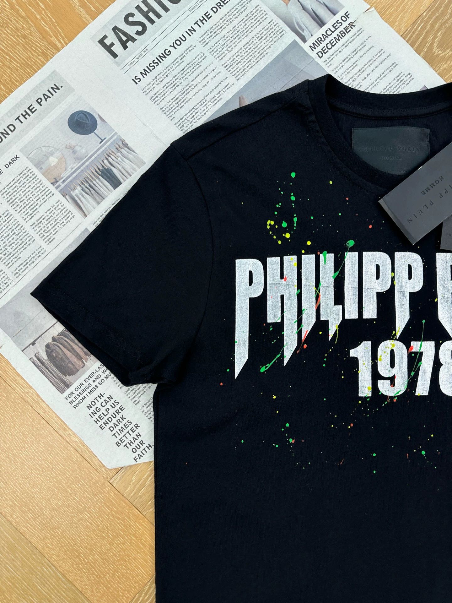 Philipp Plein PP Graffiti Letter Logo S/S Tee Men's Black Size US M / EU 48-50 / 2 - 6 Thumbnail