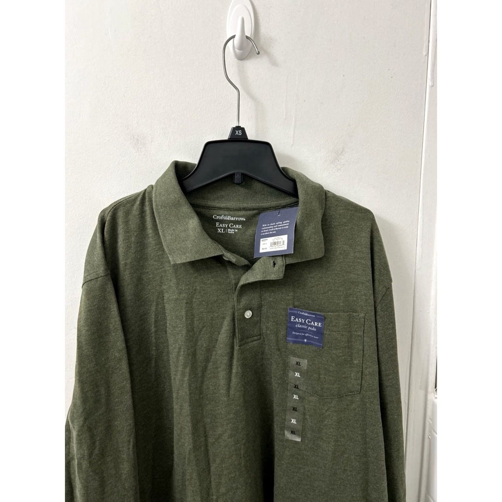 Croft & Barrow Croft & Barrow Polo Shirt Mens XL Dark Green Easy Care Long Sleeve NWT MSRP 34 Size US XL / EU 56 / 4 - 2 Thumbnail