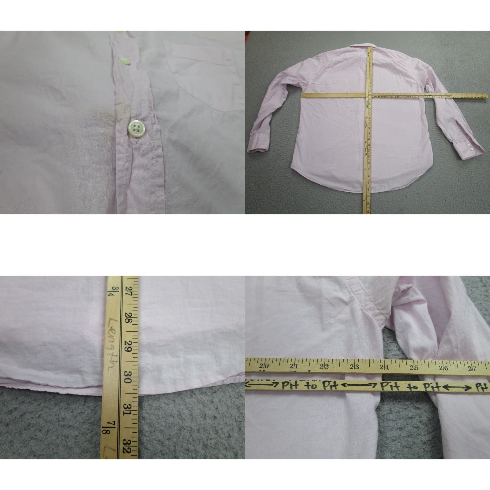 Hartford Hartford Shirt Mens XL Pink Lightweight Cotton Button-Up Casual Workwear Stains Size US XL / EU 56 / 4 - 8 Thumbnail
