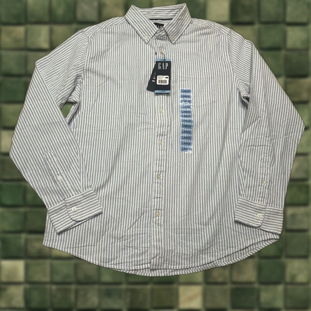 Gap Gap Oxford Button Up Shirt Mens Large Blue Striped Preppy NWT Casual Workwear Short Sleeve Button-Down Collared Vintage: No Size US L / EU 52-54 / 3 - 1 Thumbnail