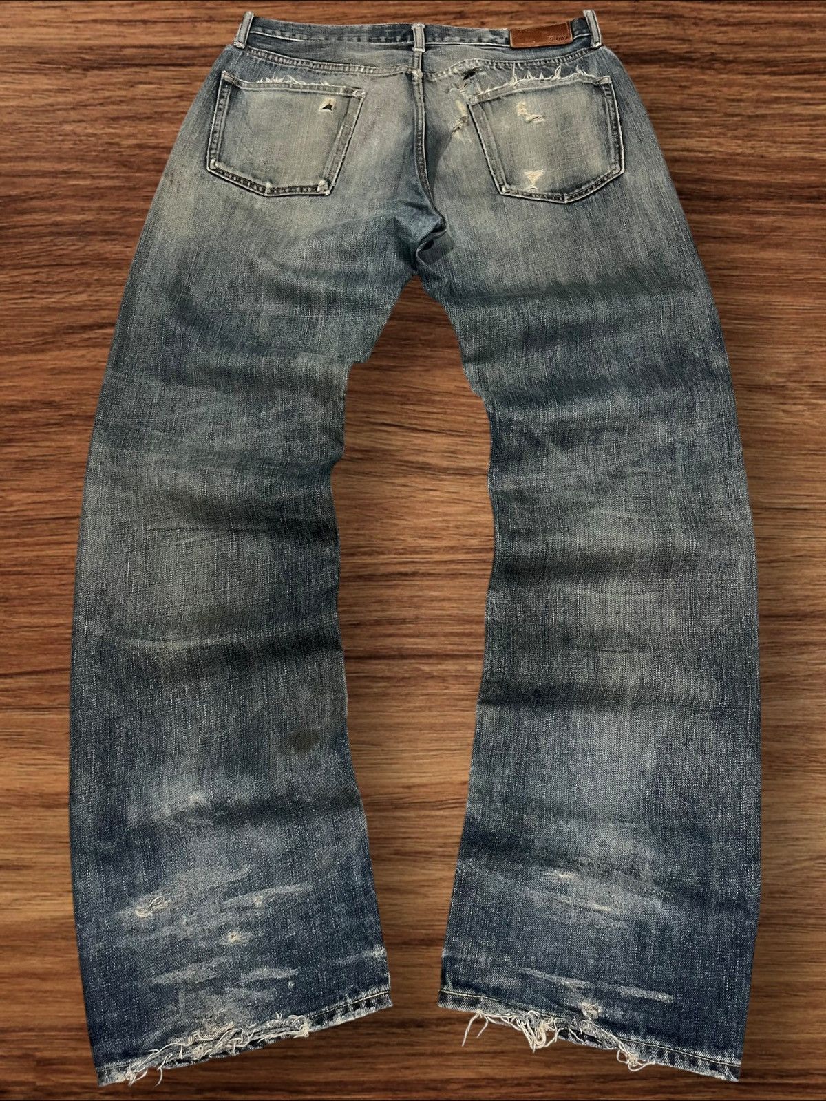 Jun Takahashi Vintage Japanese Brand Uniqlo Trash Ripped Classic Fit Jeans Size US 34 / EU 50 - 2 Thumbnail