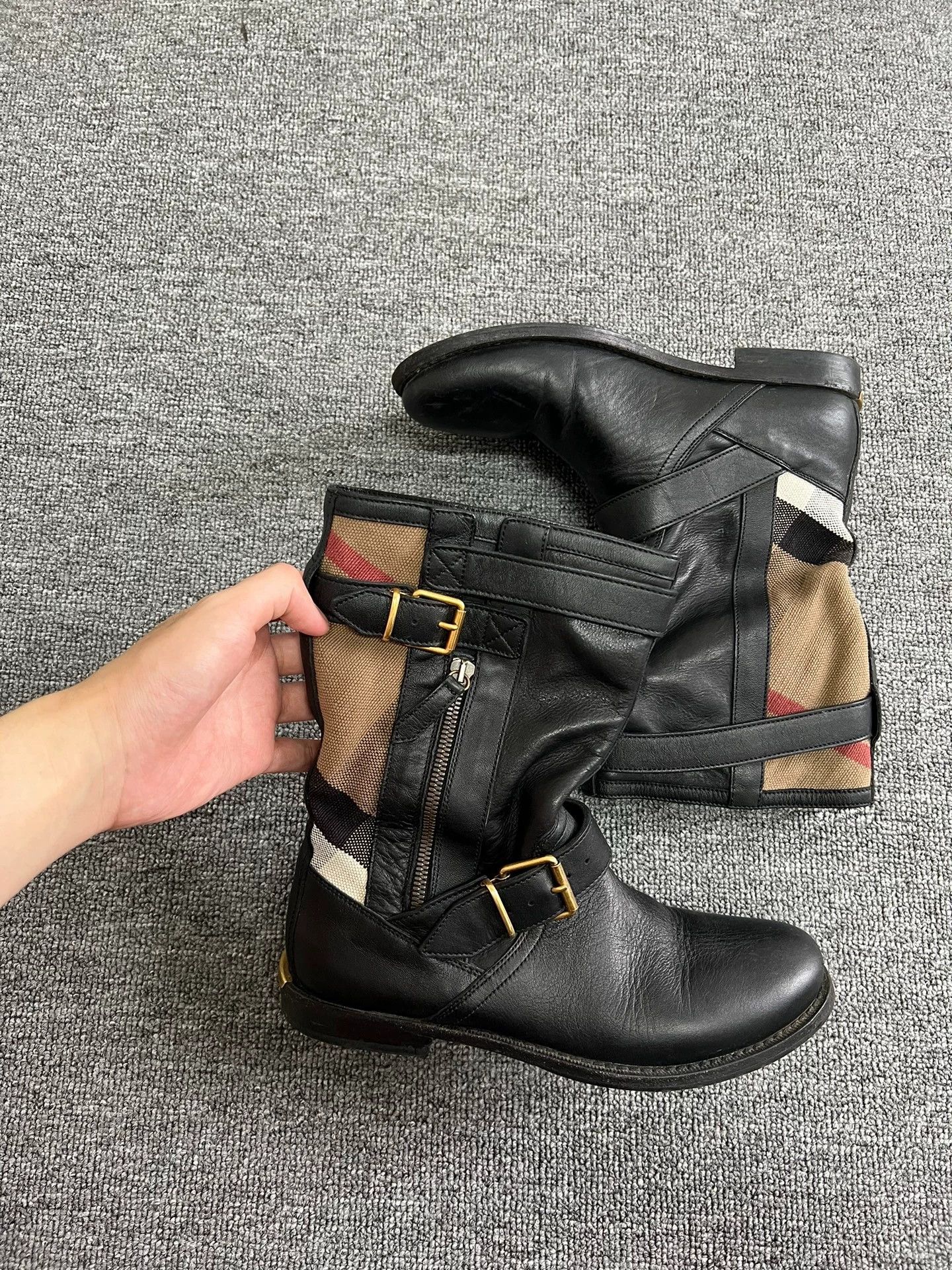 Burberry Burberry Women's Orange Buckle Leather Boots 37 Size US 6.5 / IT 36.5 - 2 Thumbnail