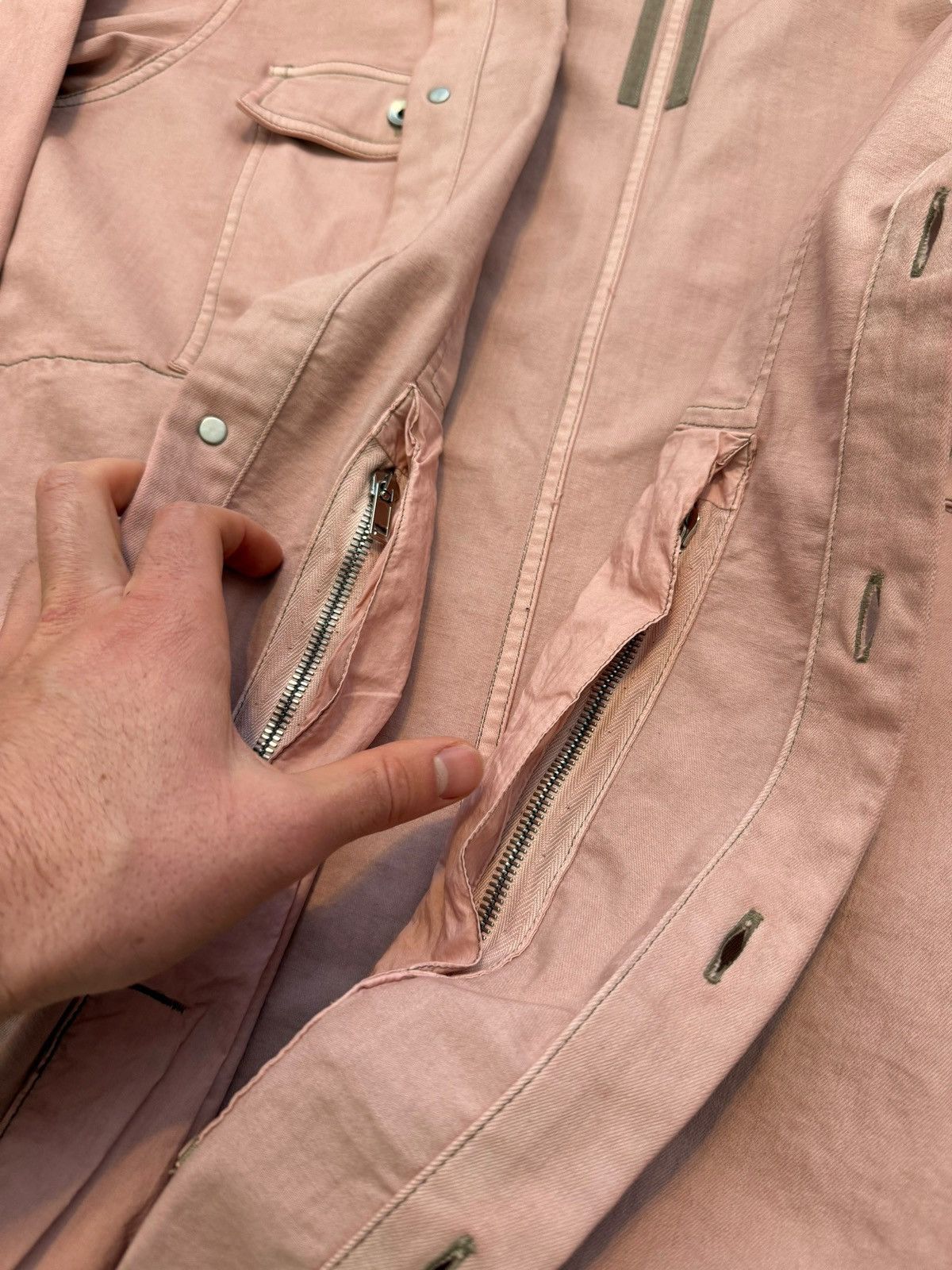 Rick Owens Pink Giacca Faded Denim Overshirt Jacket Size US L / EU 52-54 / 3 - 13 Thumbnail