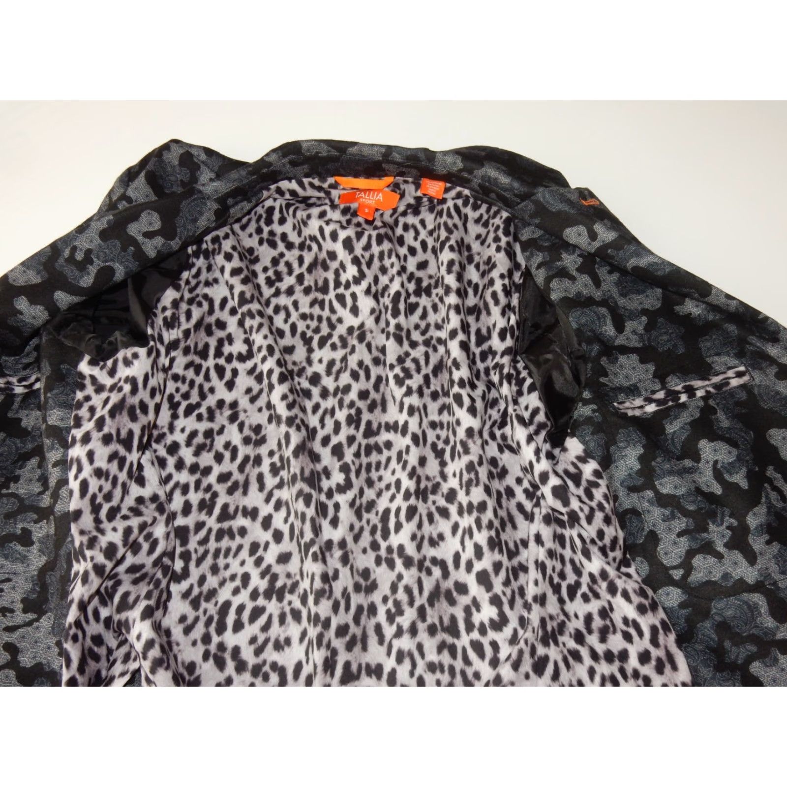 Tallia Tallia Men's Blazer Sport Coat Jacket Slim S Black Camouflage Paisley Pattern 1 Piece Size 36R - 5 Thumbnail