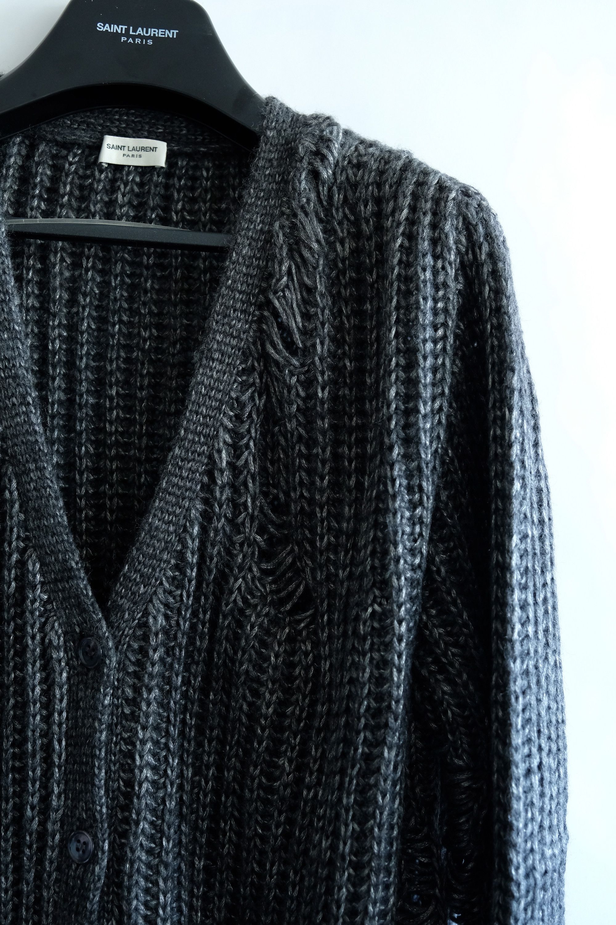 Hedi Slimane × Saint Laurent Paris Saint Laurent Cardigan Knit Sweater SS16 Surf Sound M XL Size US M / EU 48-50 / 2 - 2 Thumbnail