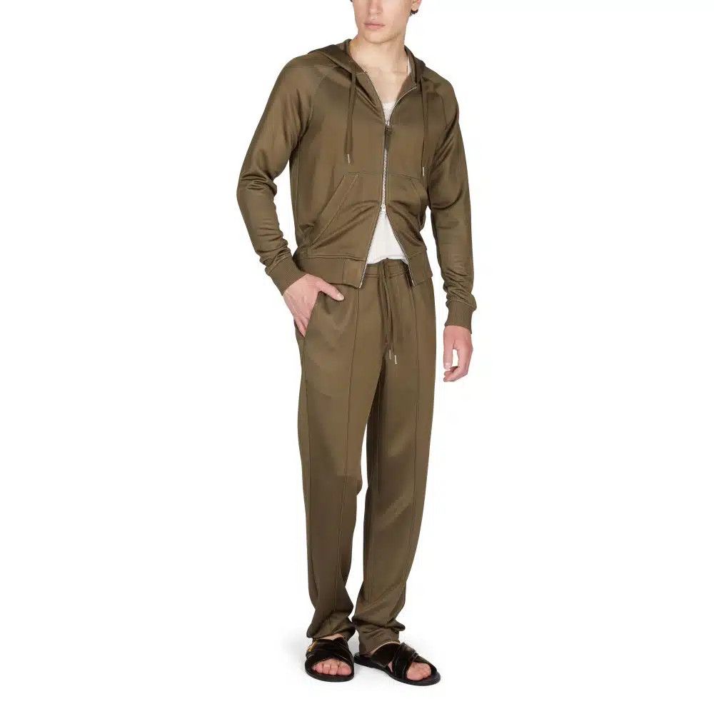 Tom Ford o1loc1c0325 JDL012 Viscose Blend Hoodie in Olive Green Size US L / EU 52-54 / 3 - 2 Thumbnail