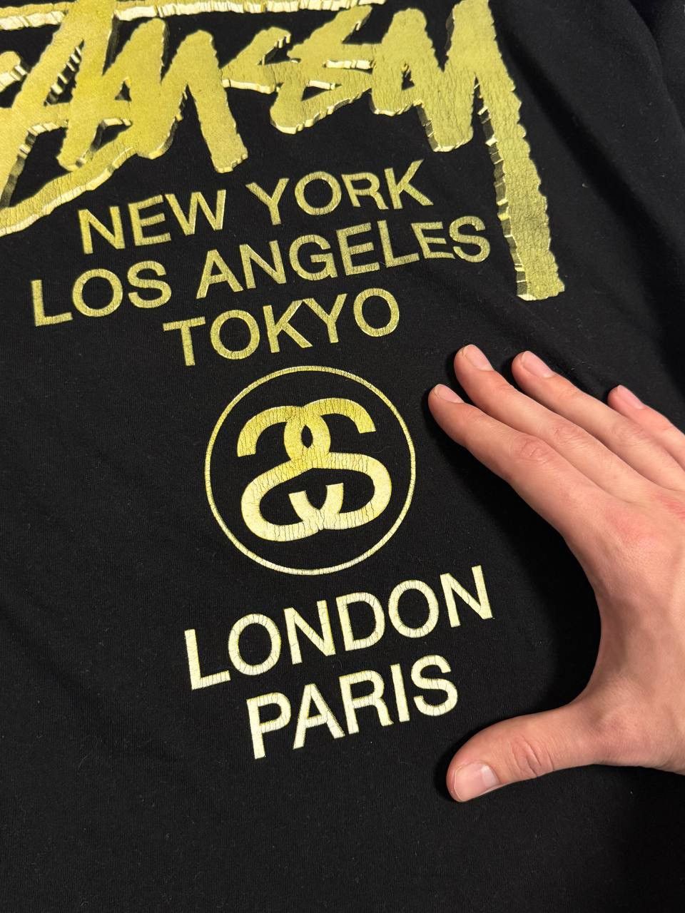 Stussy Vintage Stussy Y2K 3D-logo t-shirt black green size M Size US M / EU 48-50 / 2 - 11 Thumbnail
