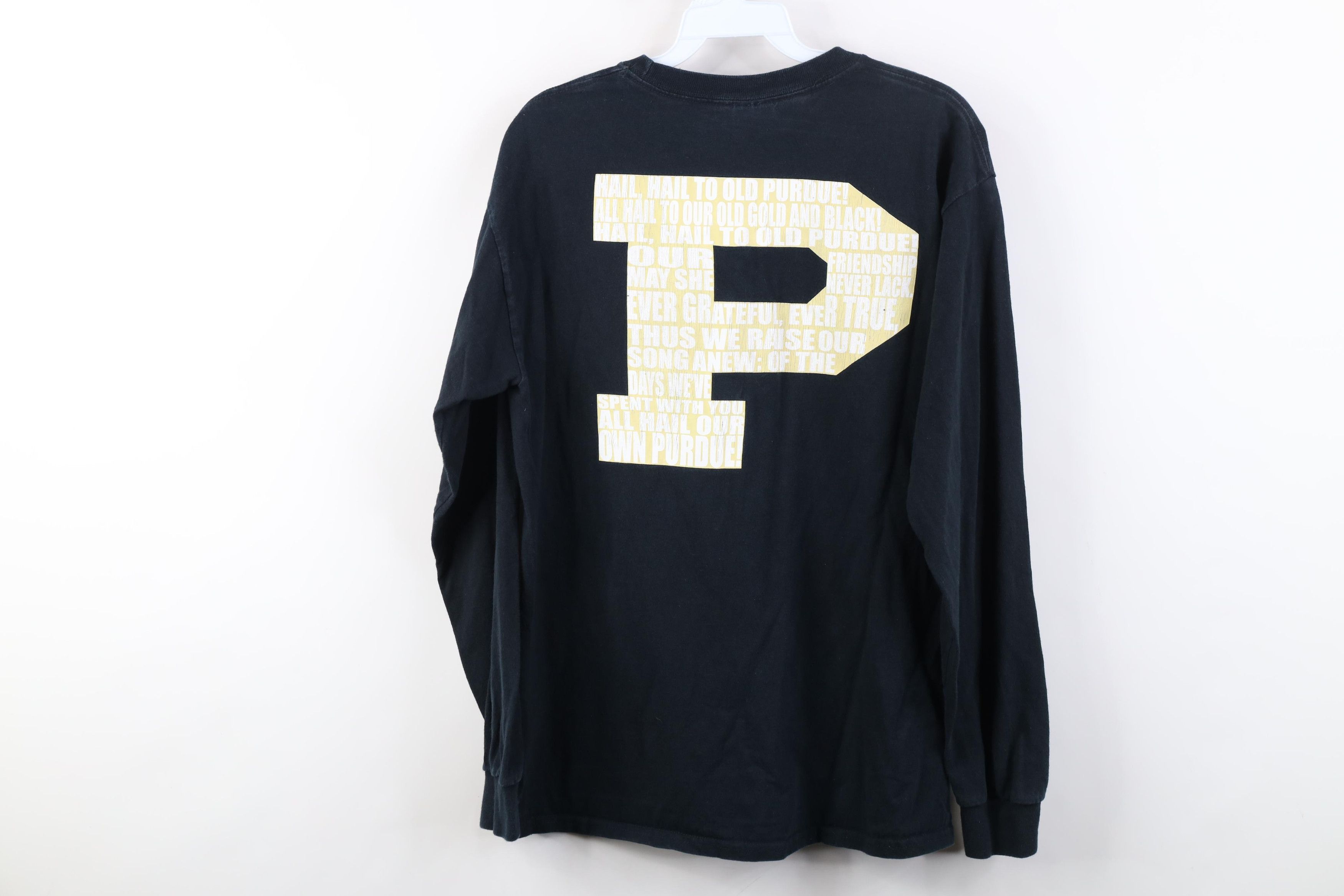 Vintage Vintage 90s Y2K Purdue University Long Sleeve T-Shirt Black Size US S / EU 44-46 / 1 - 12 Thumbnail