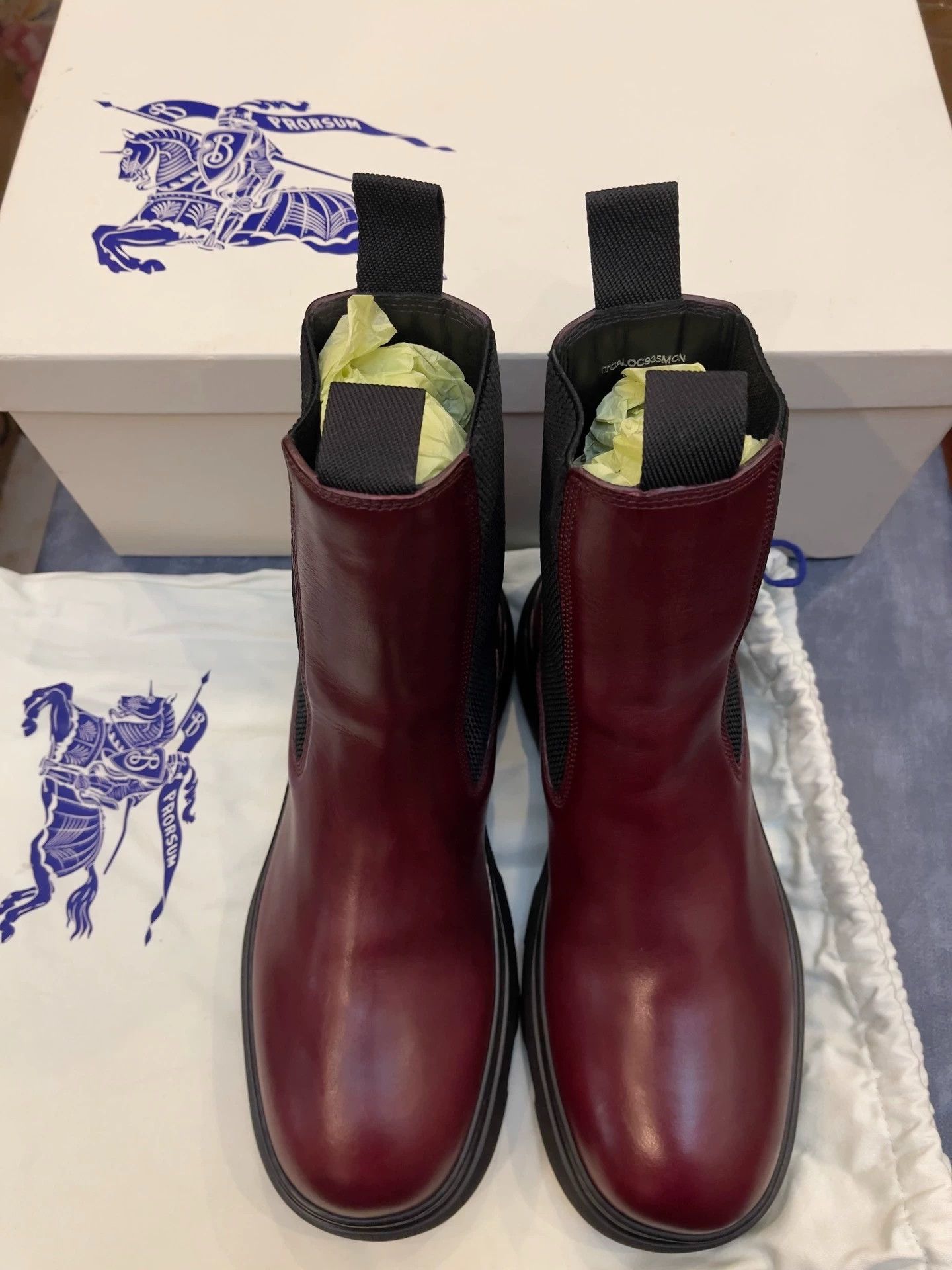 Burberry Burberry Unisex Thick-Soled Leather Boots 40/42 Deep Magenta Size US 7 / EU 40 - 6 Thumbnail