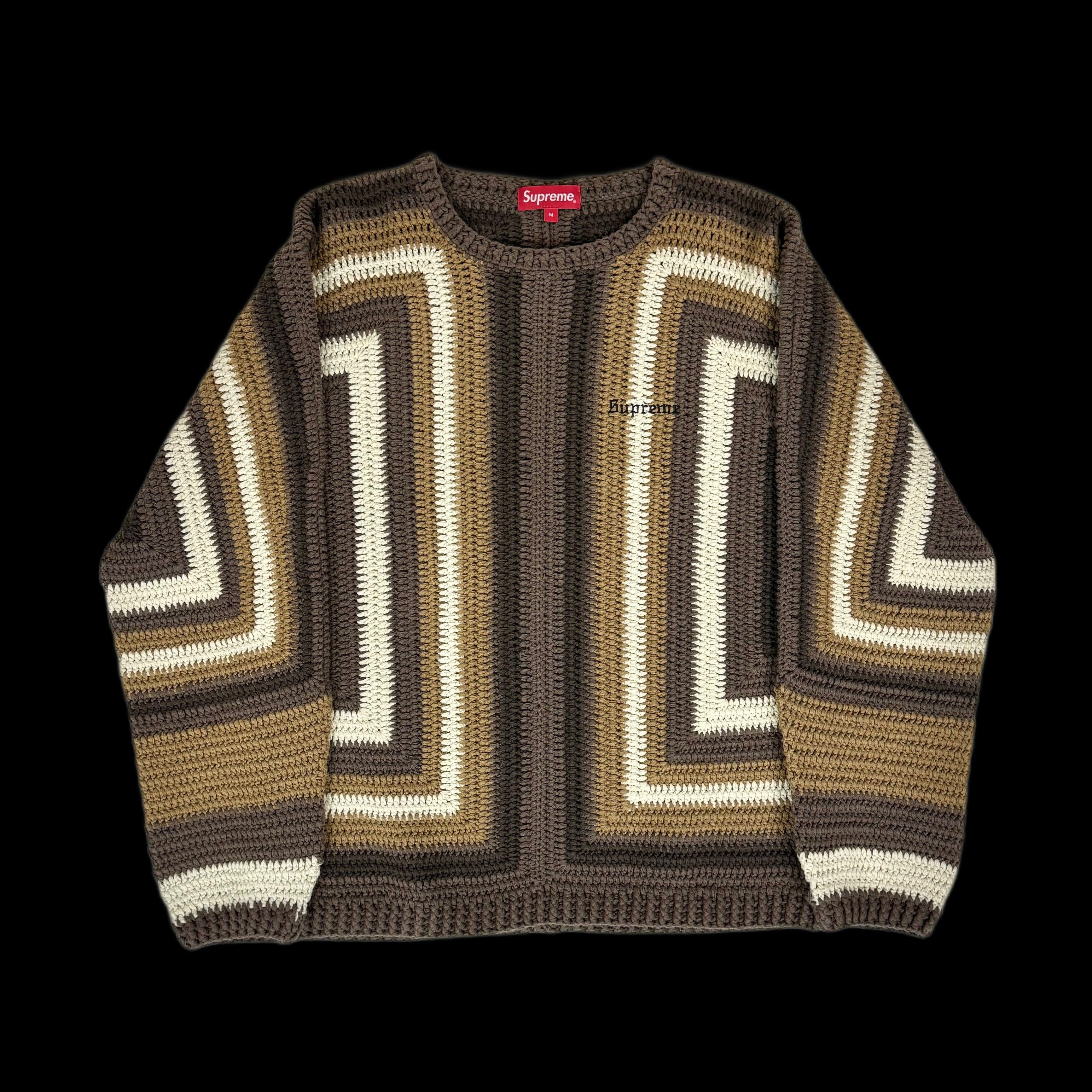Supreme 2022 supreme hand crocheted sweater brown rare knit tan 