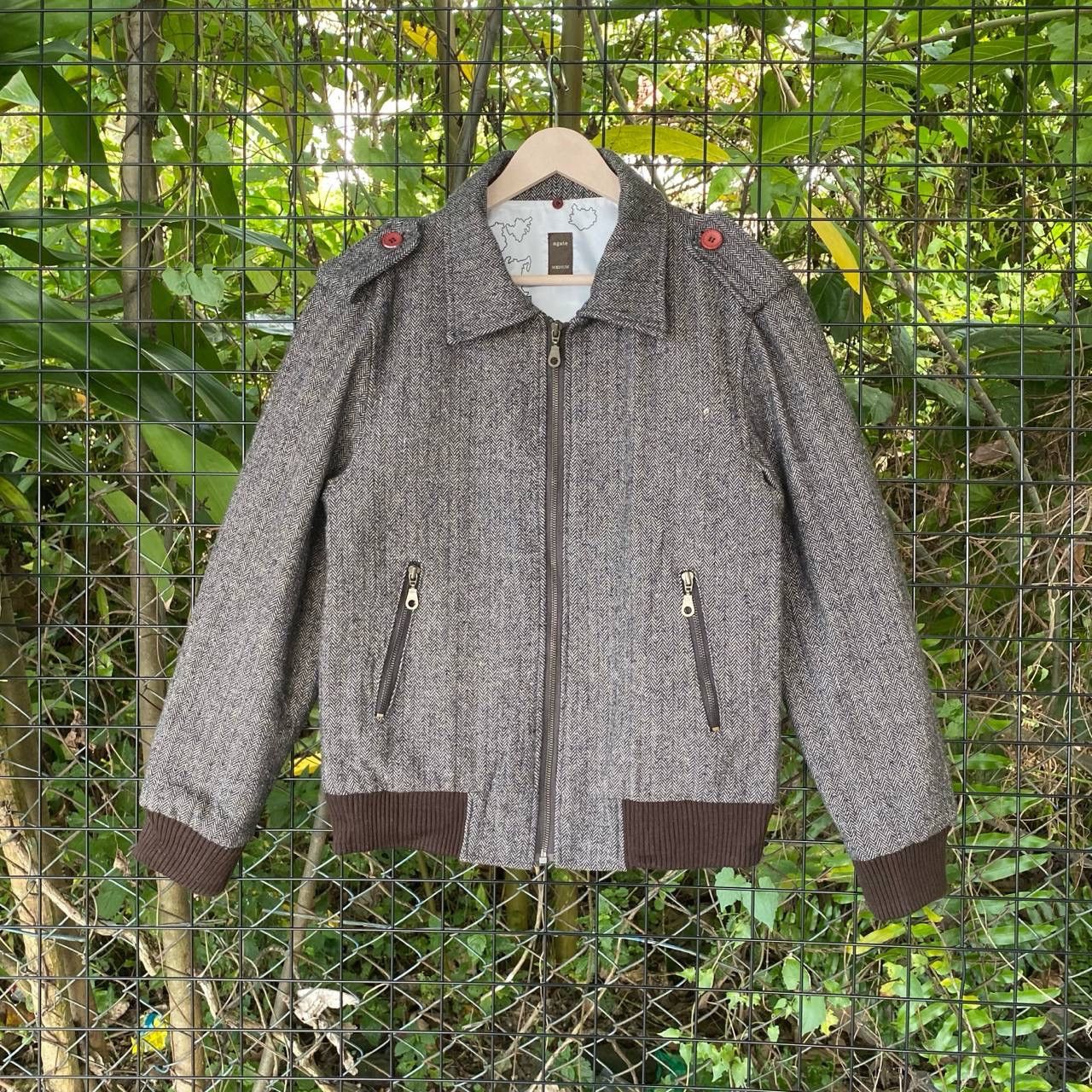 Japanese Brand Vtg HBT Map Printed Linning Zipper Jacket Size US S / EU 44-46 / 1 - 2 Thumbnail