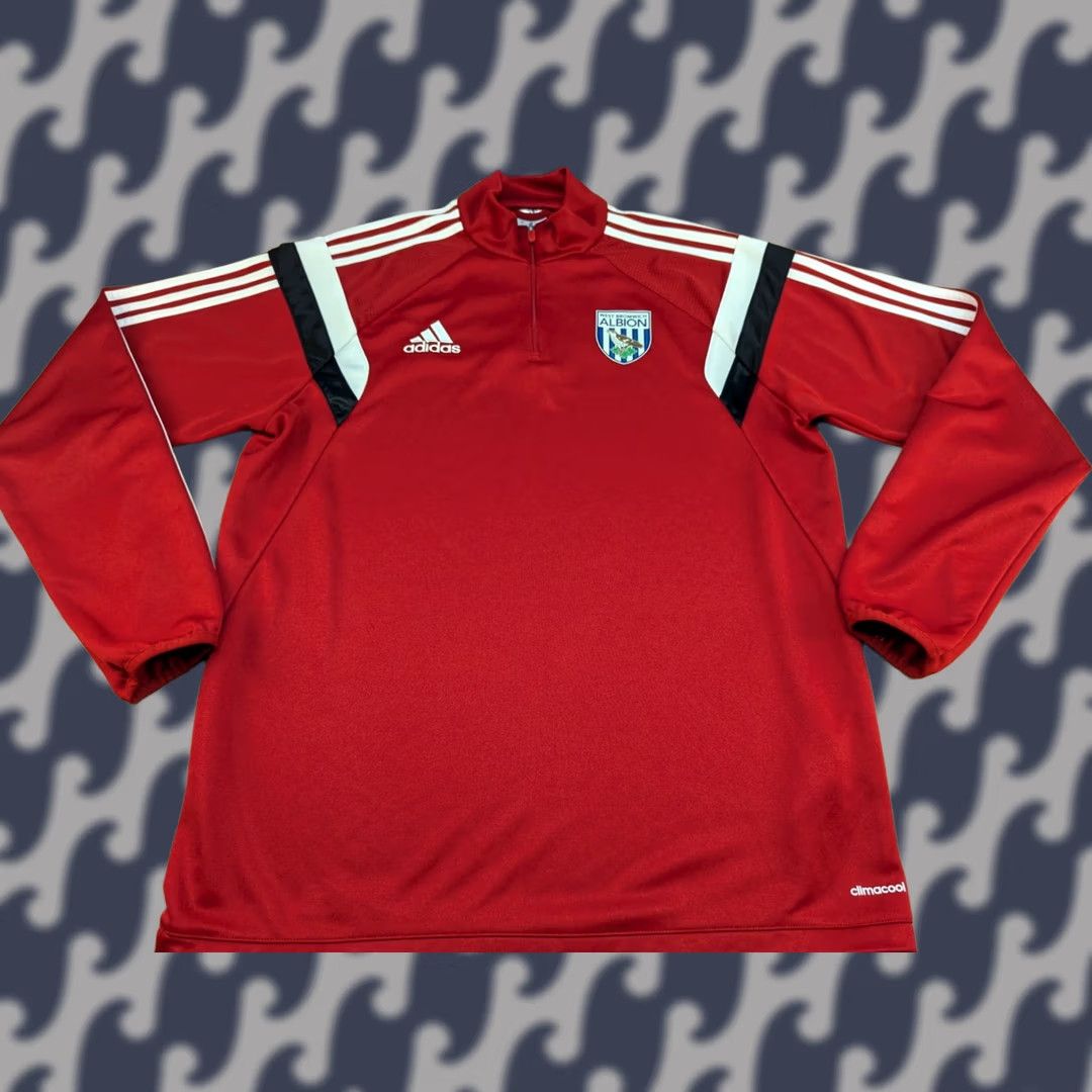 Adidas adidas West Bromwich Albion Training Top 1/4 Zip Football Long Sleeve L Red Mens Shirt Jersey 2014-2015 100% Polyester Size US L / EU 52-54 / 3 - 1 Thumbnail