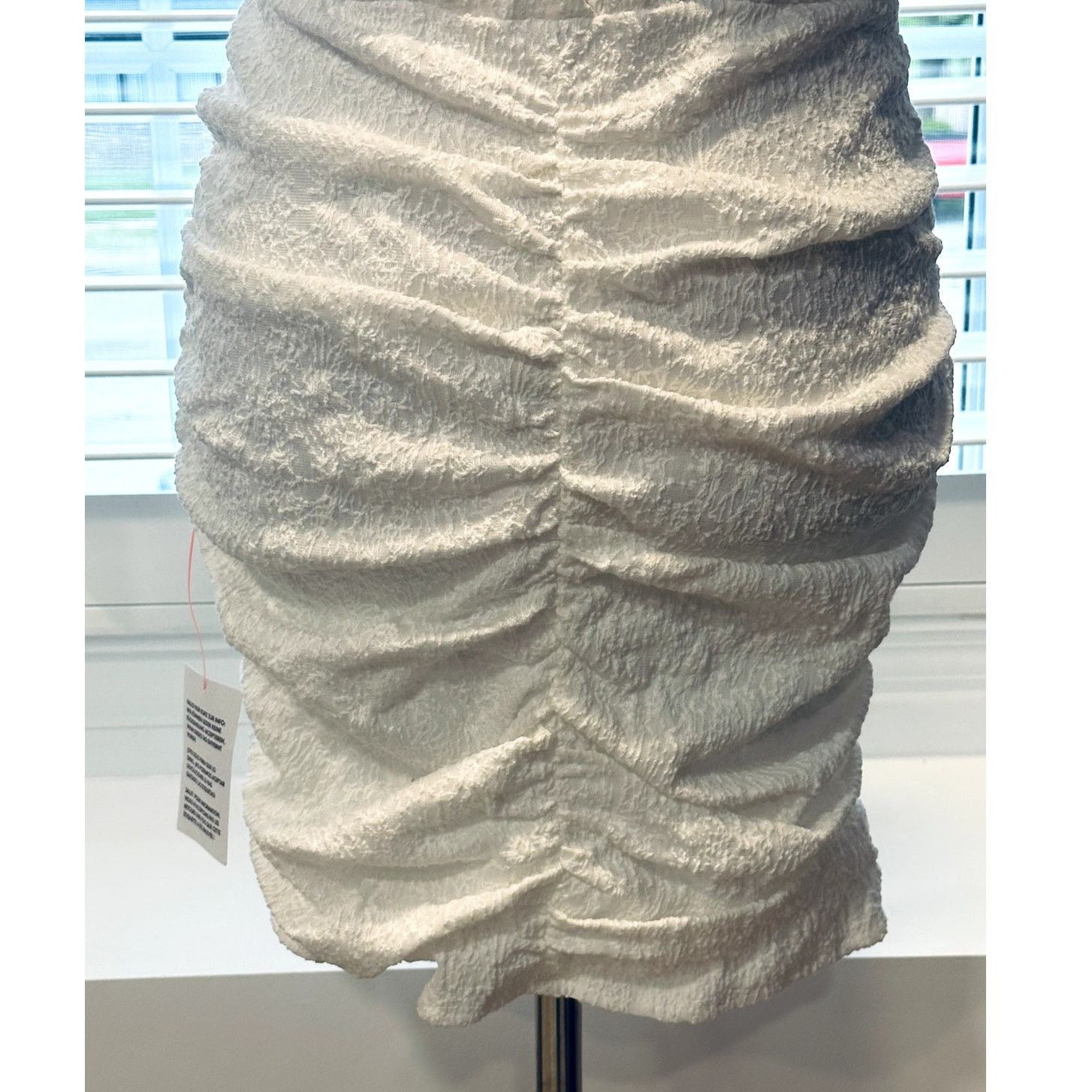 Asos ASOS Women's White Strappy Textured Mini Dress Ruched 6 NWT Size M / US 6-8 / IT 42-44 - 8 Thumbnail