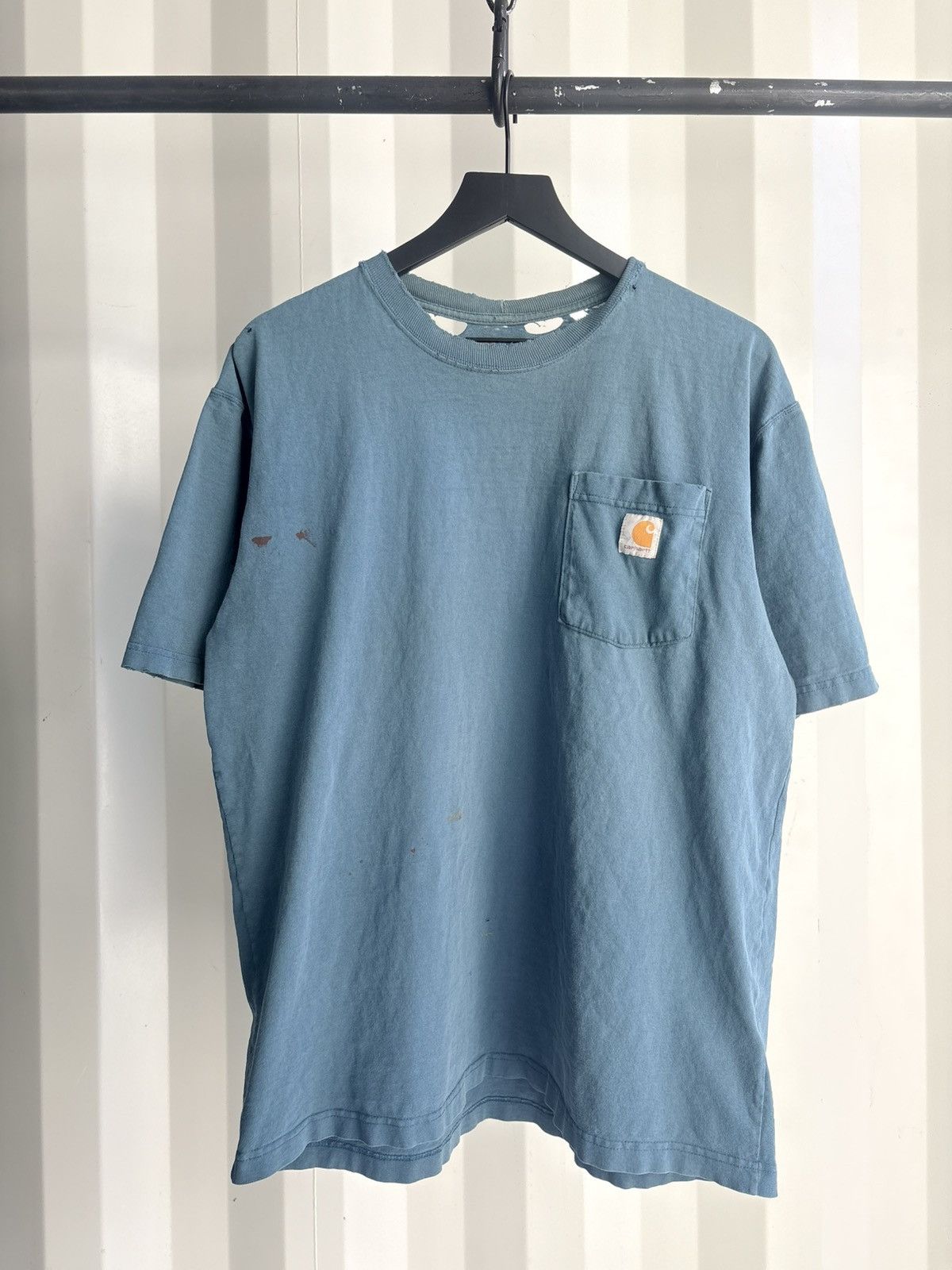Vintage Thrashed Carhartt Pocket Faded Distressed Shirt GRUNGE Size US XL / EU 56 / 4 - 1 Thumbnail
