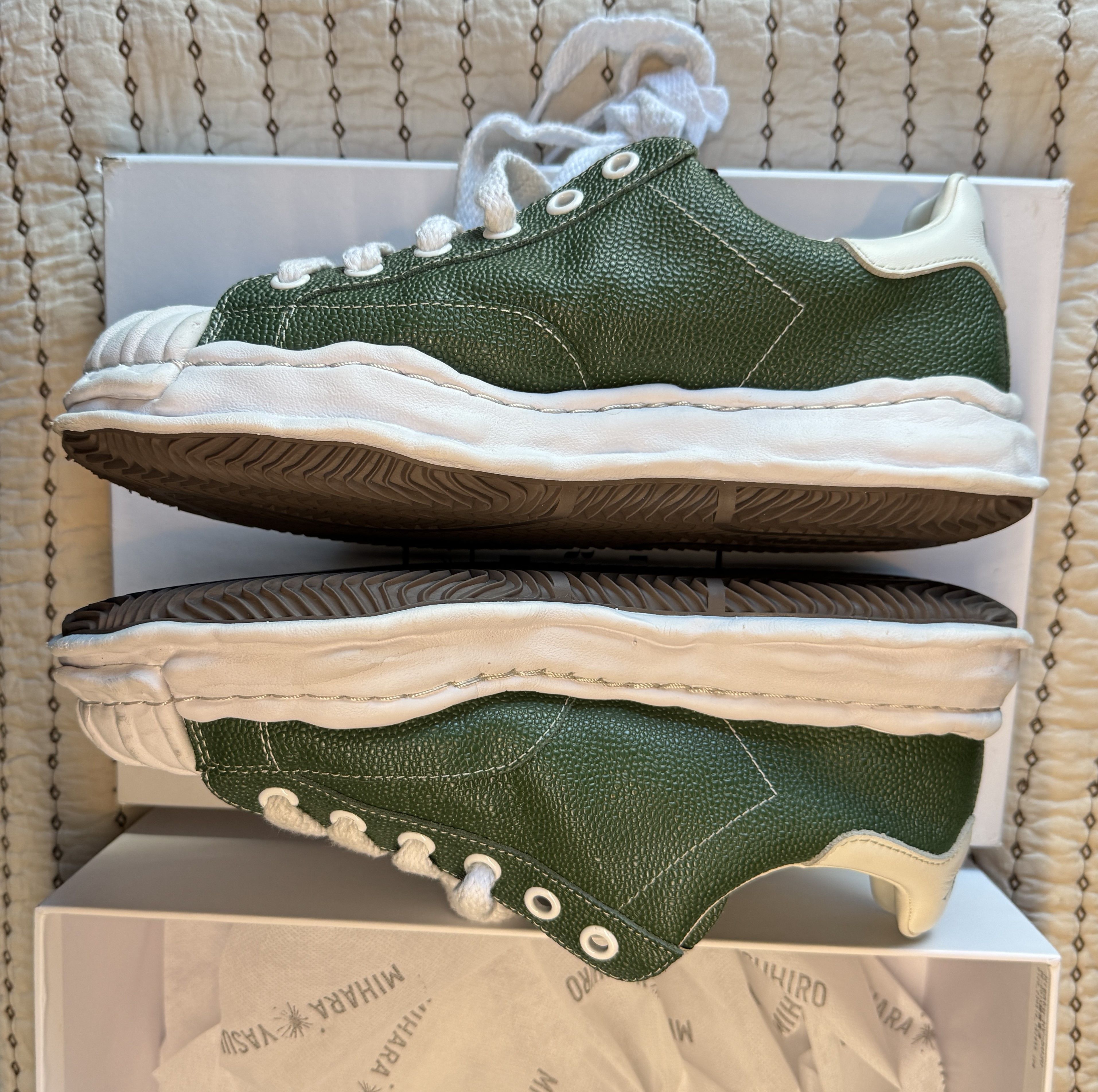 Maison MIHARA YASUHIRO MAISON MIHARA YASUHIRO MMY BLAKEY PEBBLE LEATHER GREEN SZ 43 Size US 10 / EU 43 - 12 Thumbnail