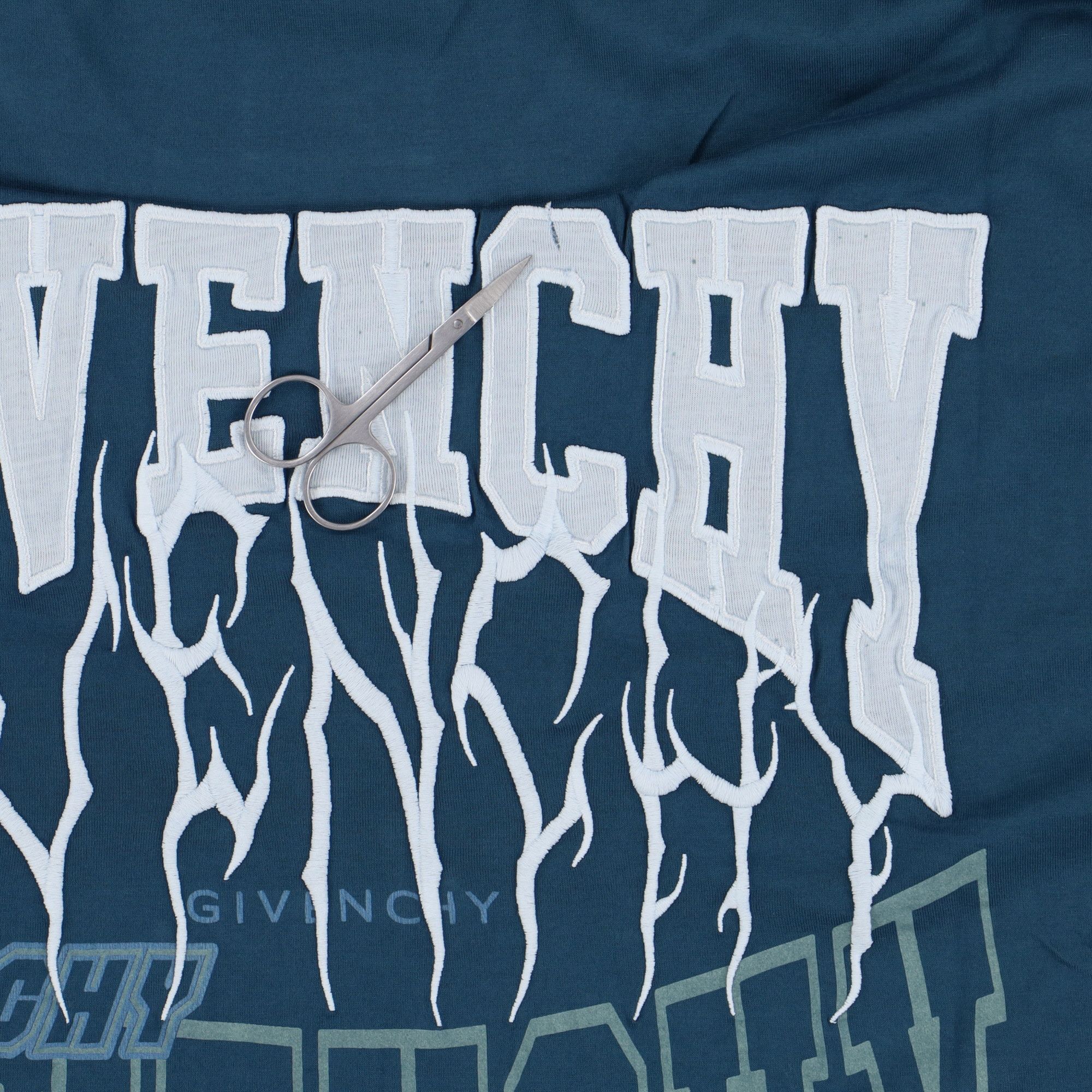 Givenchy Blue Layered Embroidered Multi Logo T-Shirt Size US L / EU 52-54 / 3 - 9 Thumbnail