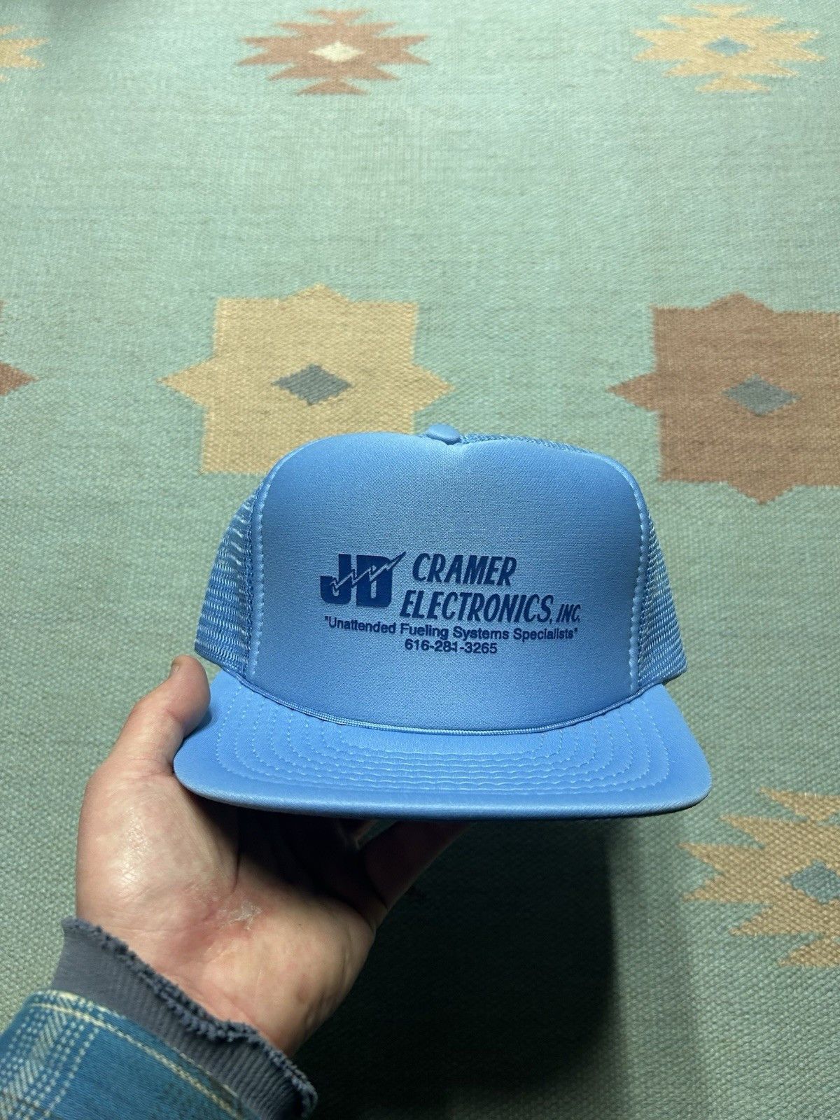 Vintage Vintage trucker hat JD Cramer Electronics fuel blue snap Size ONE SIZE - 2 Thumbnail