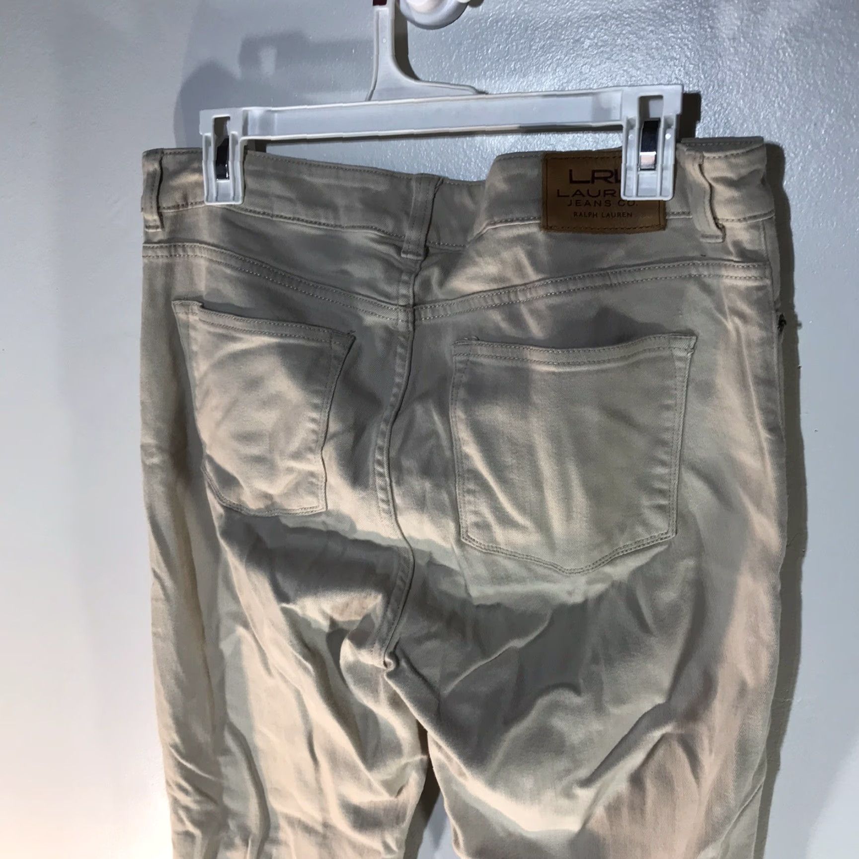 Ralph Lauren Ralph Lauren Women's Pants Beige Stretch Twill Straight Fit Petite Size 10P City Casual Size 32" / US 10 / IT 46 - 4 Thumbnail