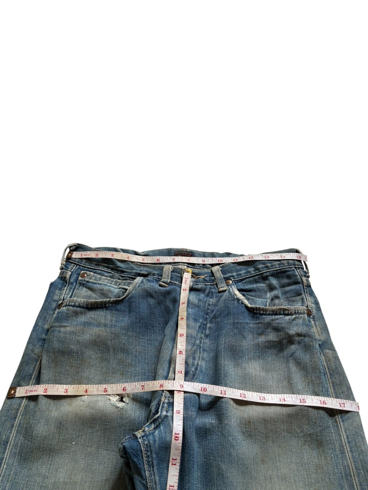 Lee Vintage 70s Lee Cowboy Selvedge Mud Wash Baggy Jeans Size US 30 / EU 46 - 12 Thumbnail