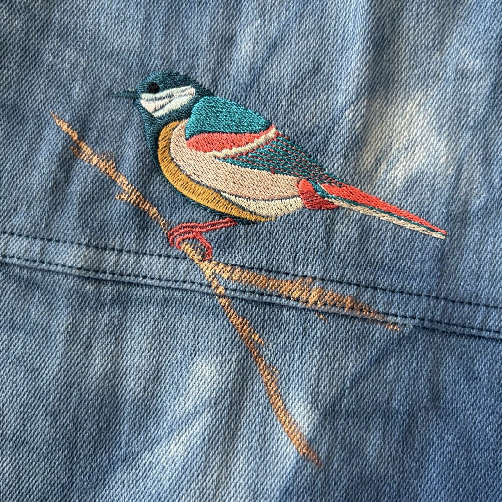 See by Chloe See By Chloé Denim Jacket Women’s 42 Acid Wash Embroided Size M / US 6-8 / IT 42-44 - 7 Thumbnail