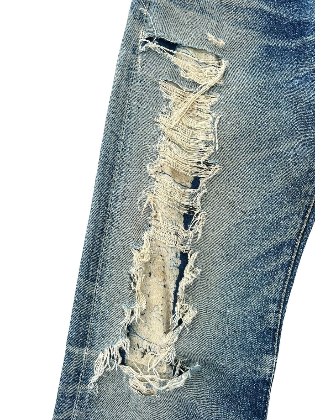 Kapital Thrashed Vintage Levis big E Selvedge Repair Denim Jeans Size US 32 / EU 48 - 5 Thumbnail