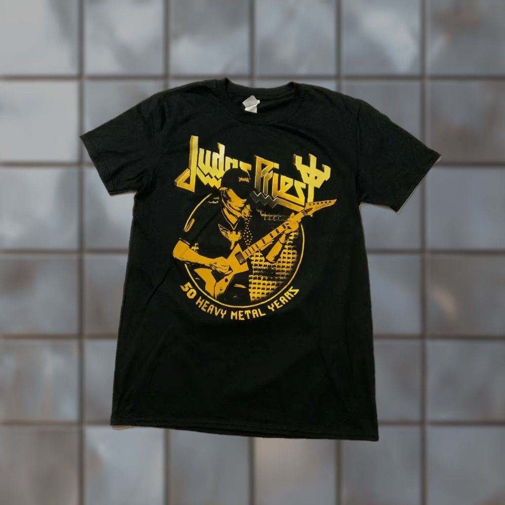 Gildan Judas Priest 50 Heavy Metal Years Glenn Tipton Rock Band S/S T-Shirt M Men Black MD Size US M / EU 48-50 / 2 - 1 Thumbnail
