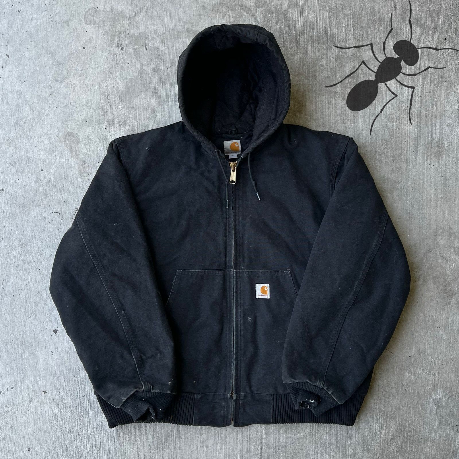 Carhartt × Vintage Carhartt J140 BLK back hooded work wear jacket Size US L / EU 52-54 / 3 - 1 Thumbnail