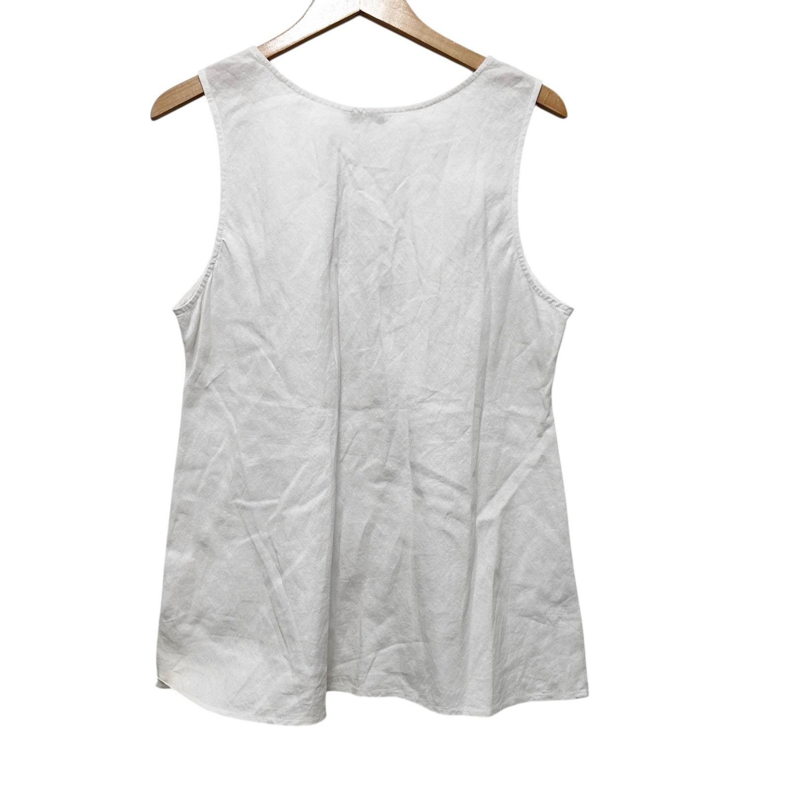 Other Garnet Hill White Linen Tank Top Sz 16 Size XXL / US 16-18 / IT 52-54 - 4 Thumbnail