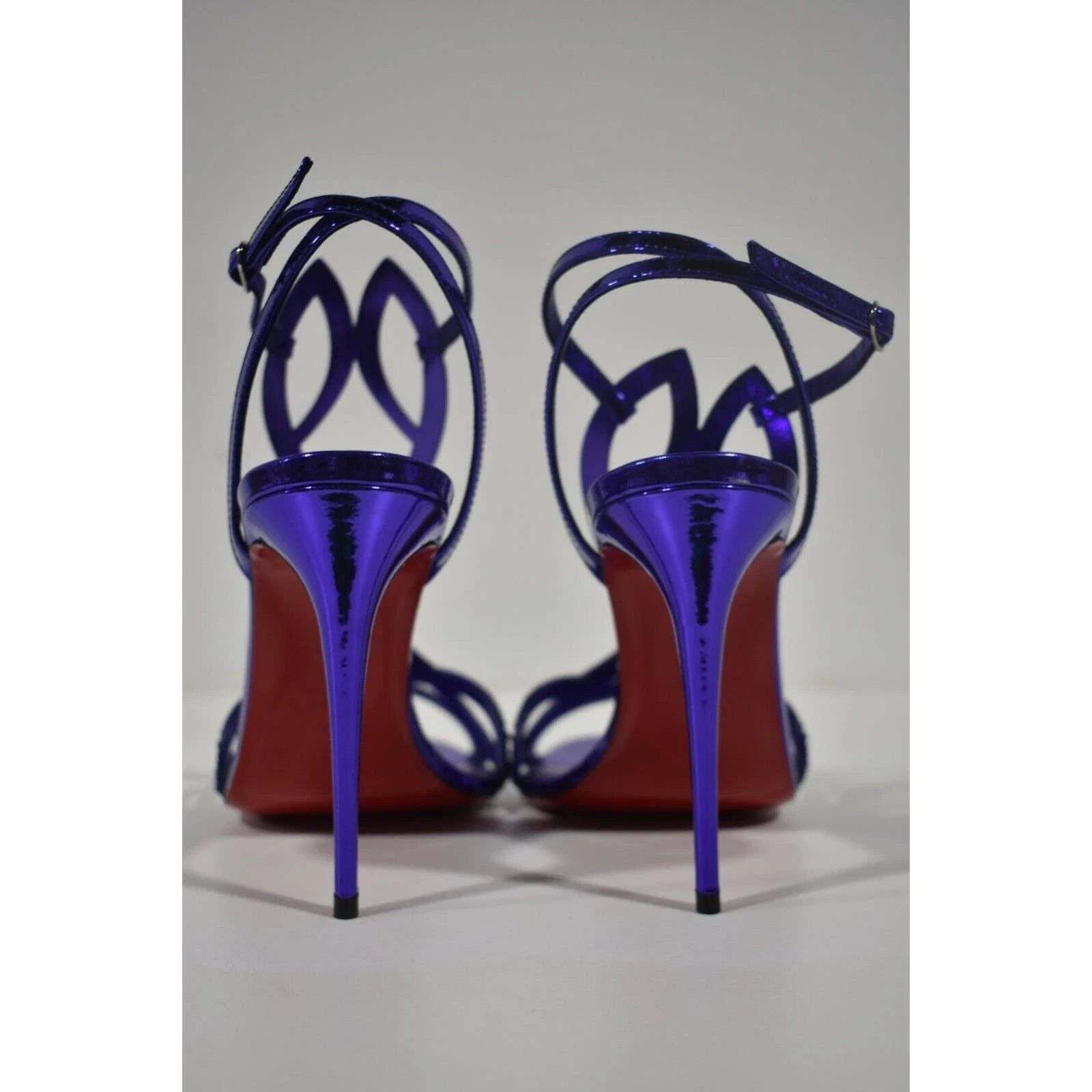 Christian Louboutin Double L Sandal Strass 100 Elektra Ankle Strap Heel 39.5 Size US 9.5 / IT 39.5 - 11 Thumbnail