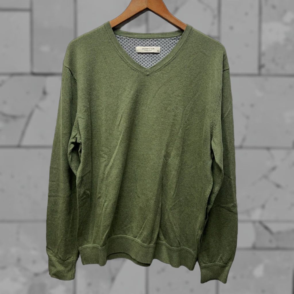 Vintage VINTAGE University Club Green Rowing Crew Sweater V-Neck Mens XL Size US XL / EU 56 / 4 - 1 Thumbnail