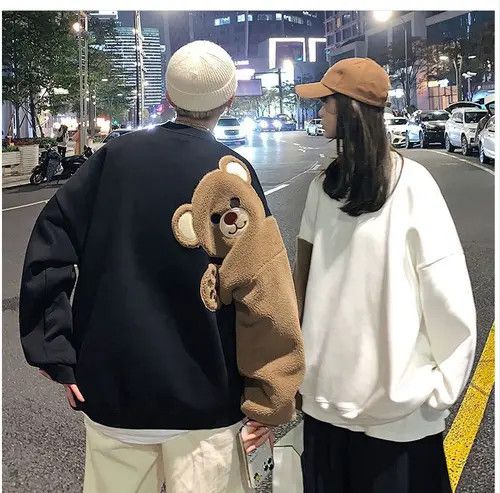 VIBE Teddy Bear Harajuku Cartoon y2k style sweatshirt hoodie Size US L / EU 52-54 / 3 - 4 Thumbnail