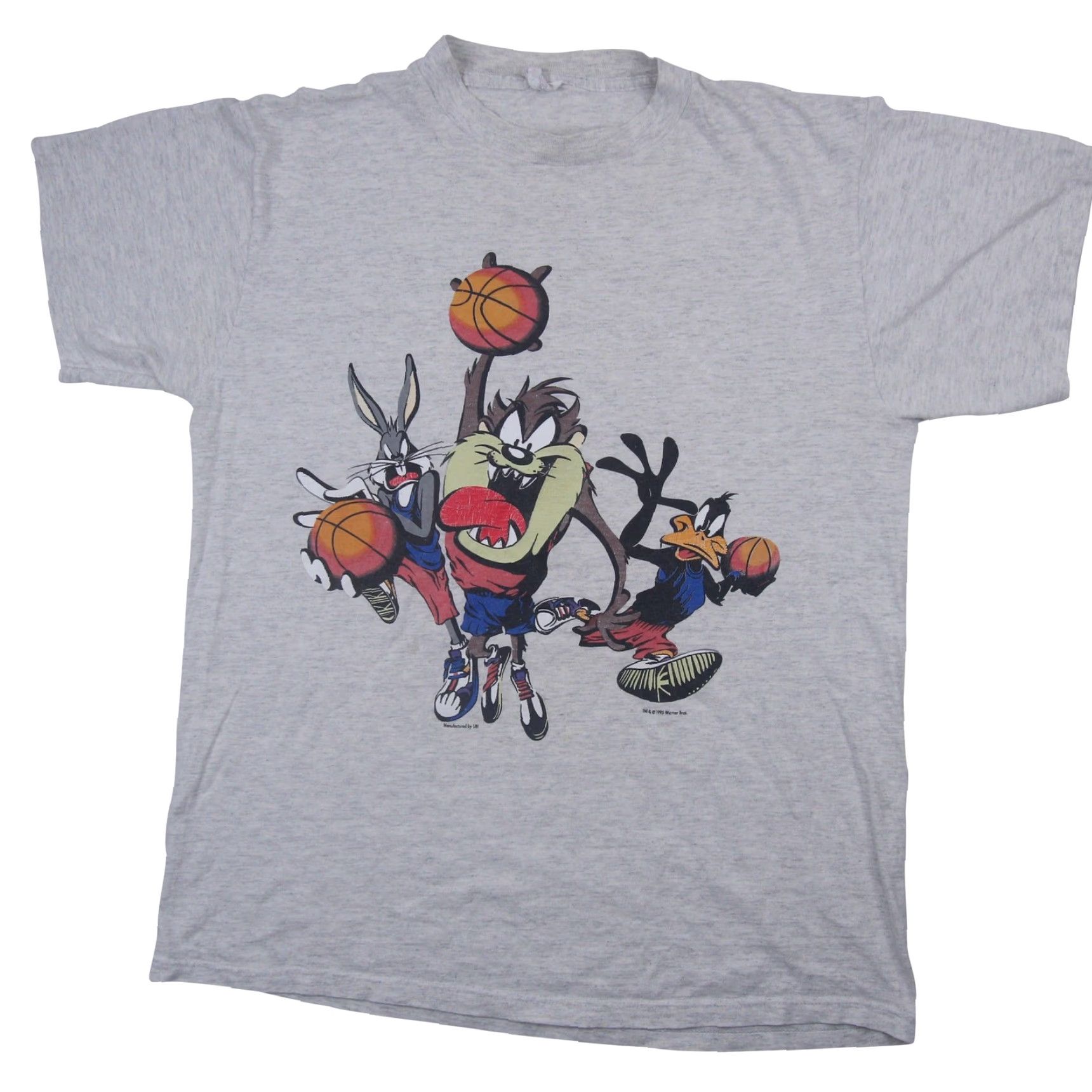 Vintage VINTAGE Looney Tunes Basketball T-Shirt Mens XL Gray 1995 Front/Back Graphic Shirt Size US XL / EU 56 / 4 - 2 Thumbnail