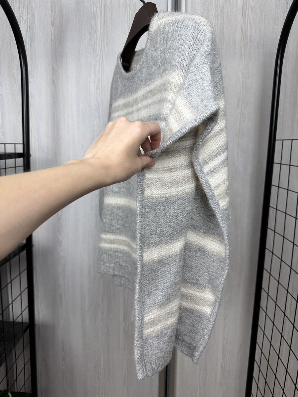 Other Hemisphere oversized grey knitted poncho vest sweate striped Size ONE SIZE - 4 Thumbnail