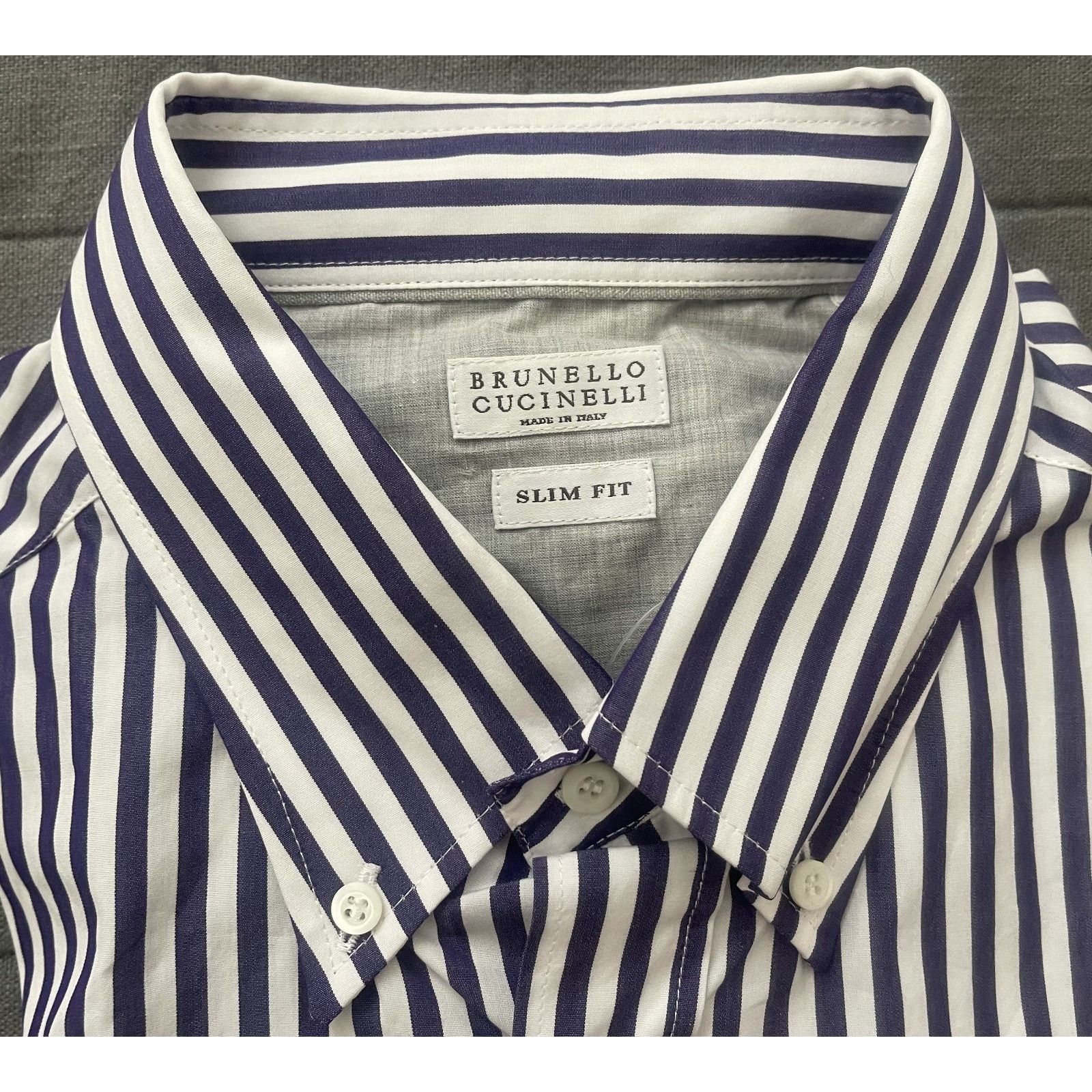 Brunello Cucinelli $950 NWT Brunello Cucinelli Slim Fit Long Sleeve Shirt 2XL Size US XXL / EU 58 / 5 - 2 Thumbnail