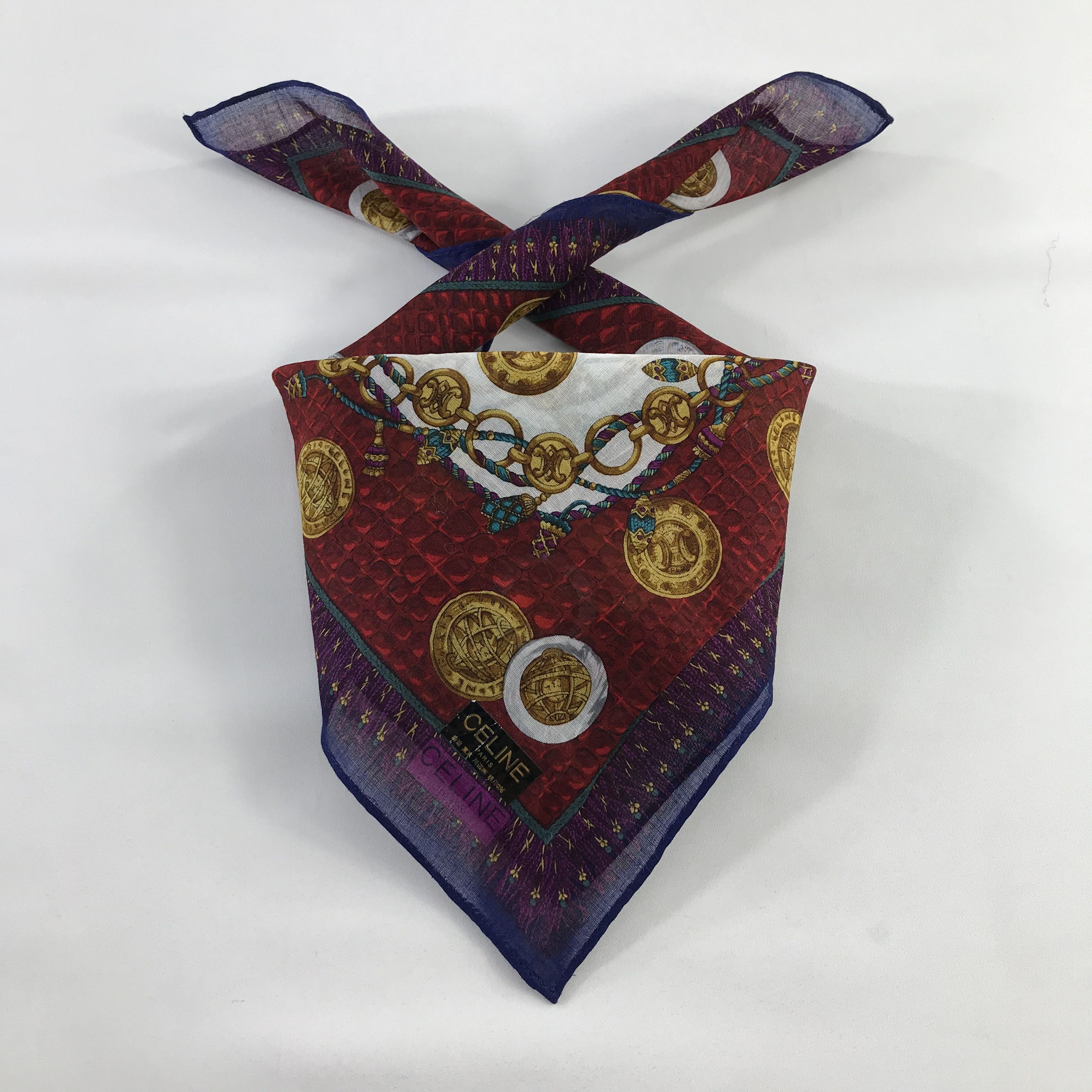 Celine × Vintage Celine Bandana / Handkerchief / Neckerchief - S730 Size ONE SIZE - 3 Thumbnail
