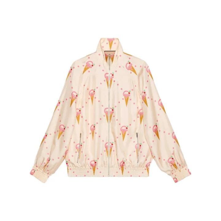 Gucci GUCCI Ice Cream Pattern Silk Zip Jacket-2507 Size S / US 4 / IT 40 - 7 Thumbnail