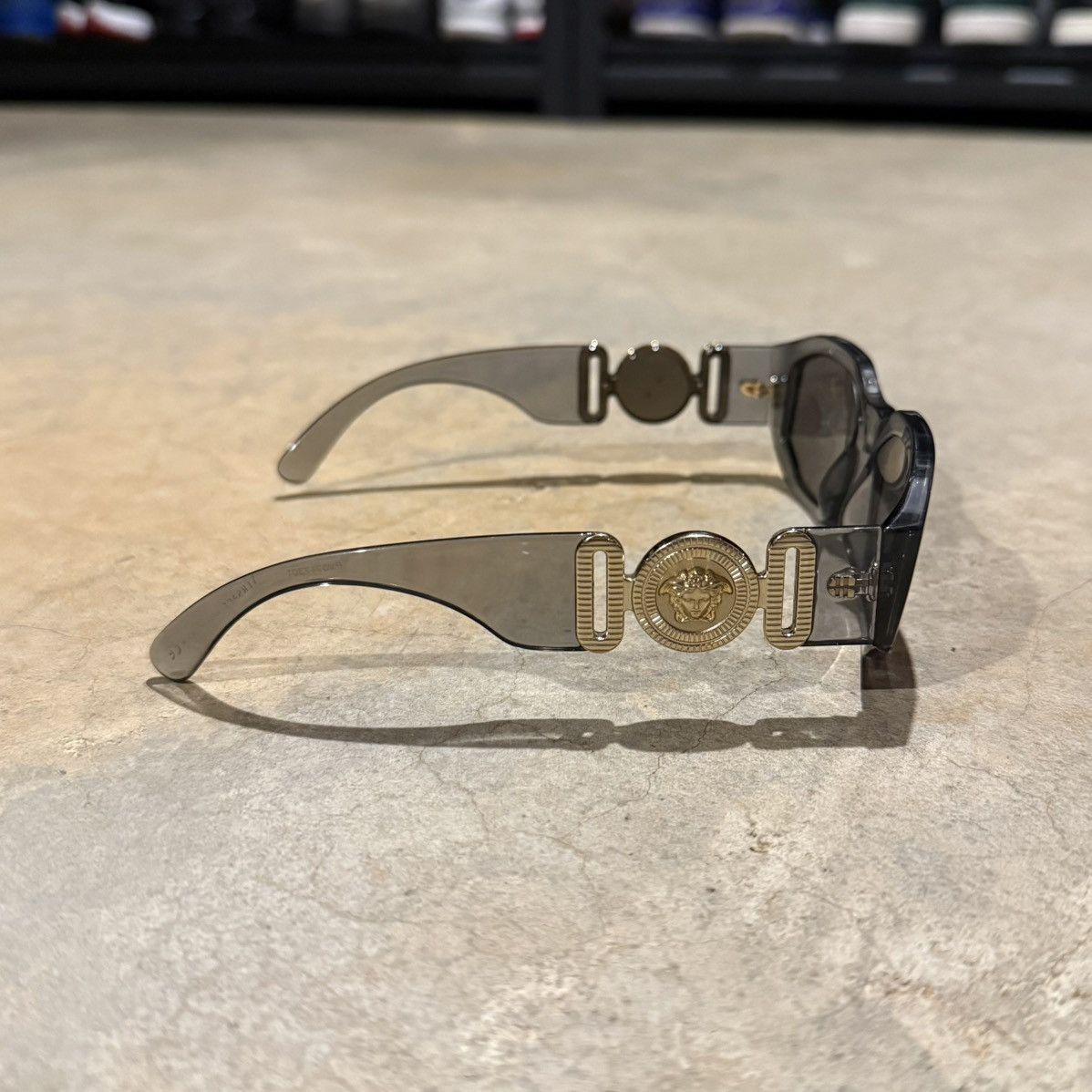 Versace Versace Medusa Logo Biggie Translucent Sunglasses Grey Size ONE SIZE - 4 Thumbnail