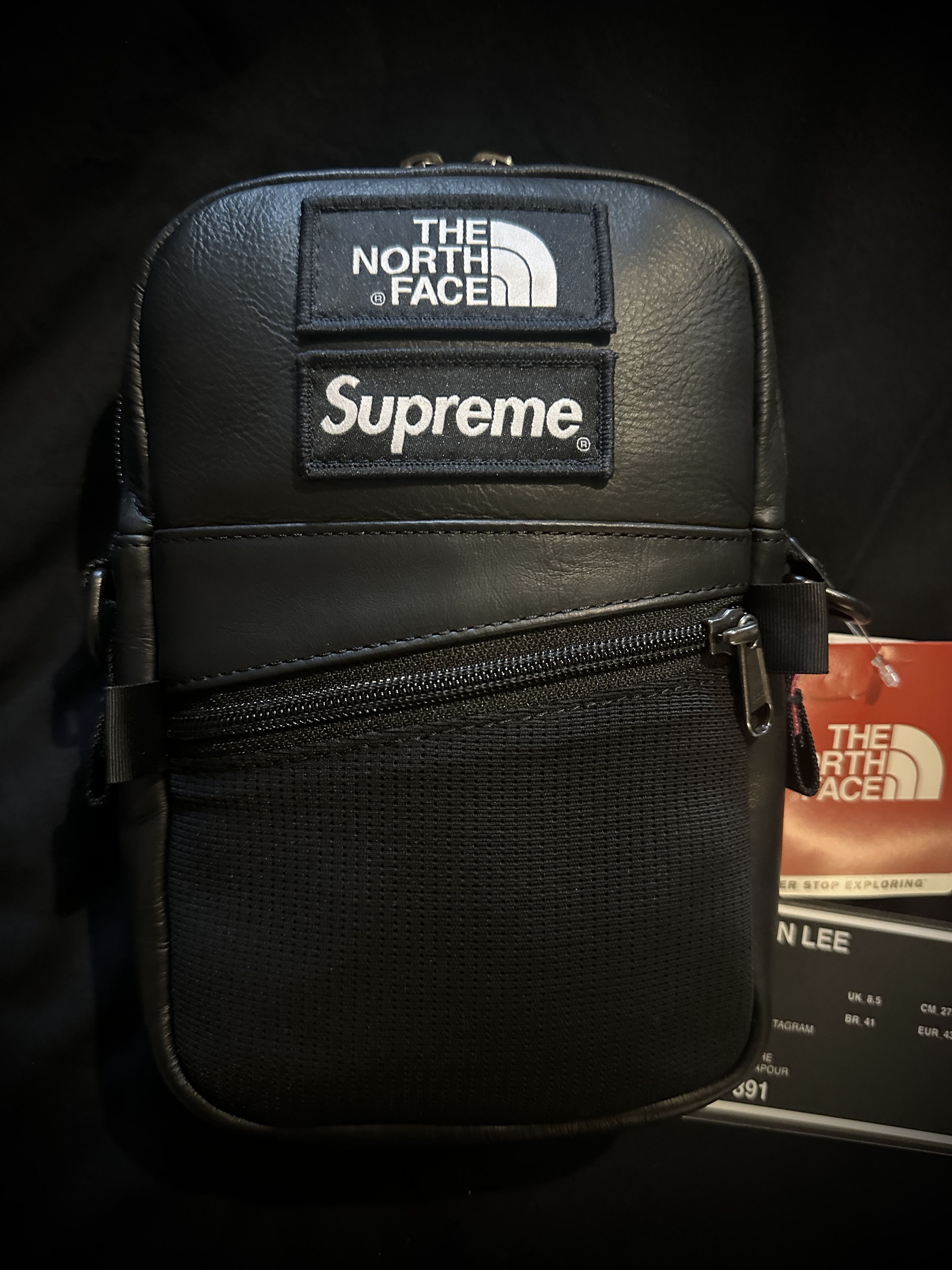 Supreme × The North Face Leather Shoulder Bag Black FW18 RARE 